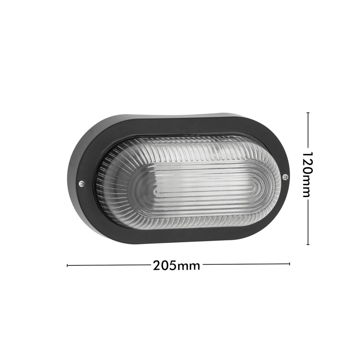 Arlec Black Bulkhead Oval Bunker Light