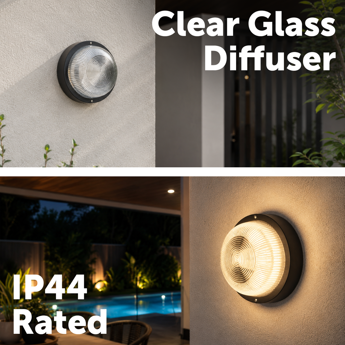 Arlec Black Large Base Frosted Glass Diffuser Oval Bunker