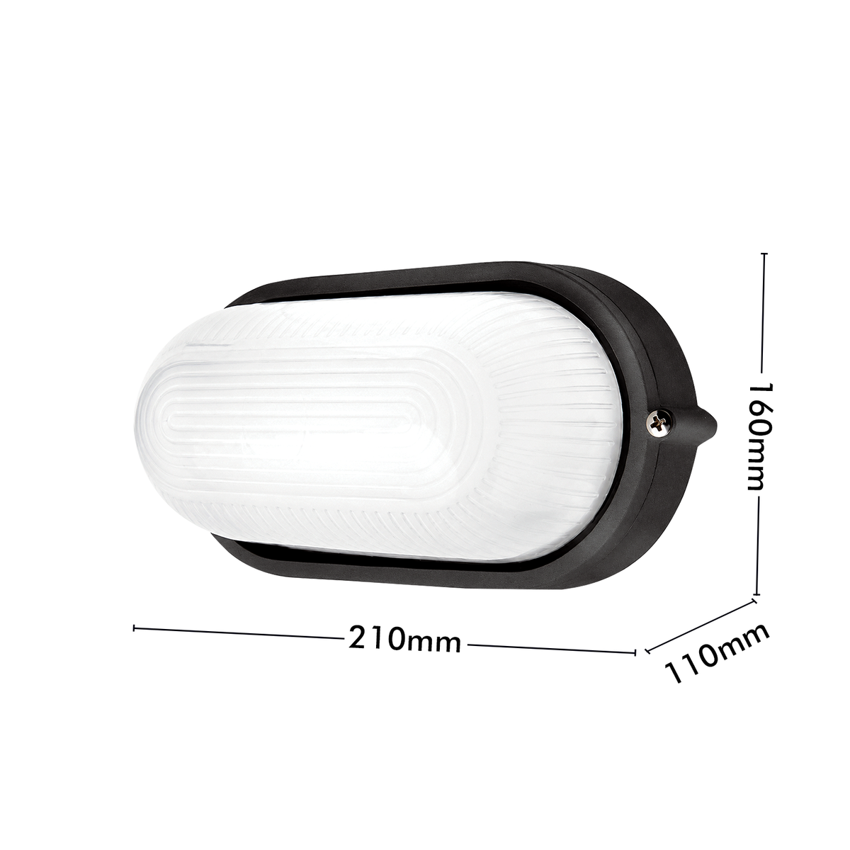 Arlec Black Large Base Frosted Glass Diffuser Oval Bunker