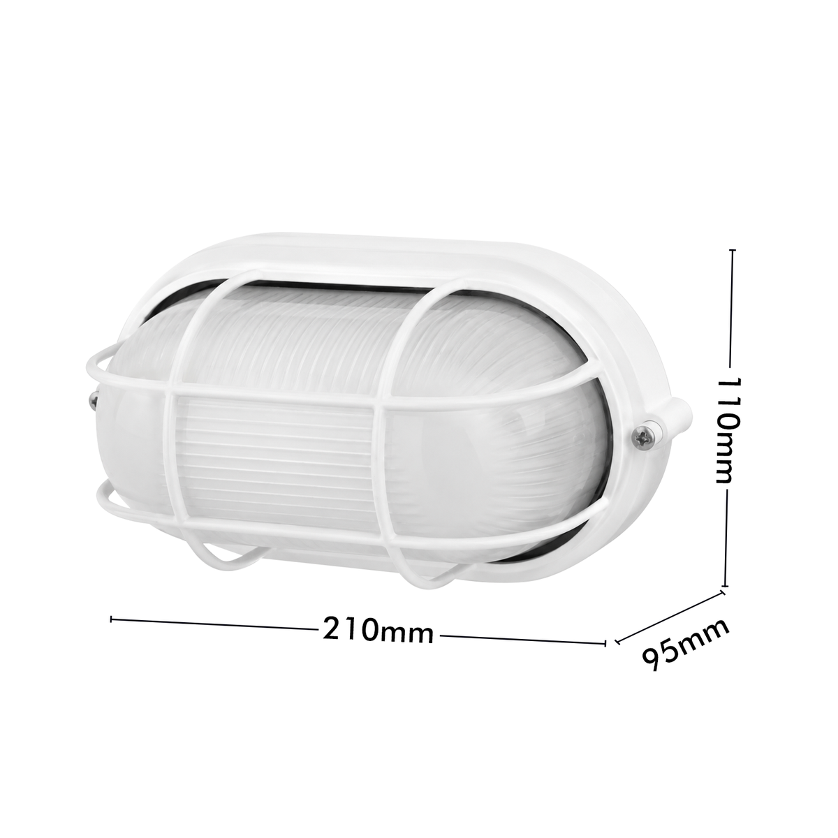Arlec Stainless Steel Oval Caged Bunker Light