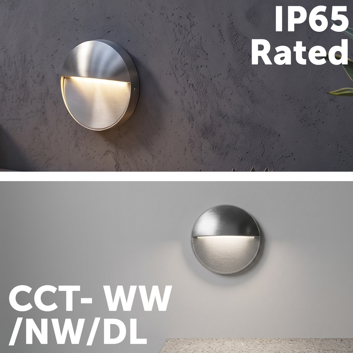 Arlec Stainless Steel Round CCT LED Exterior Step Light