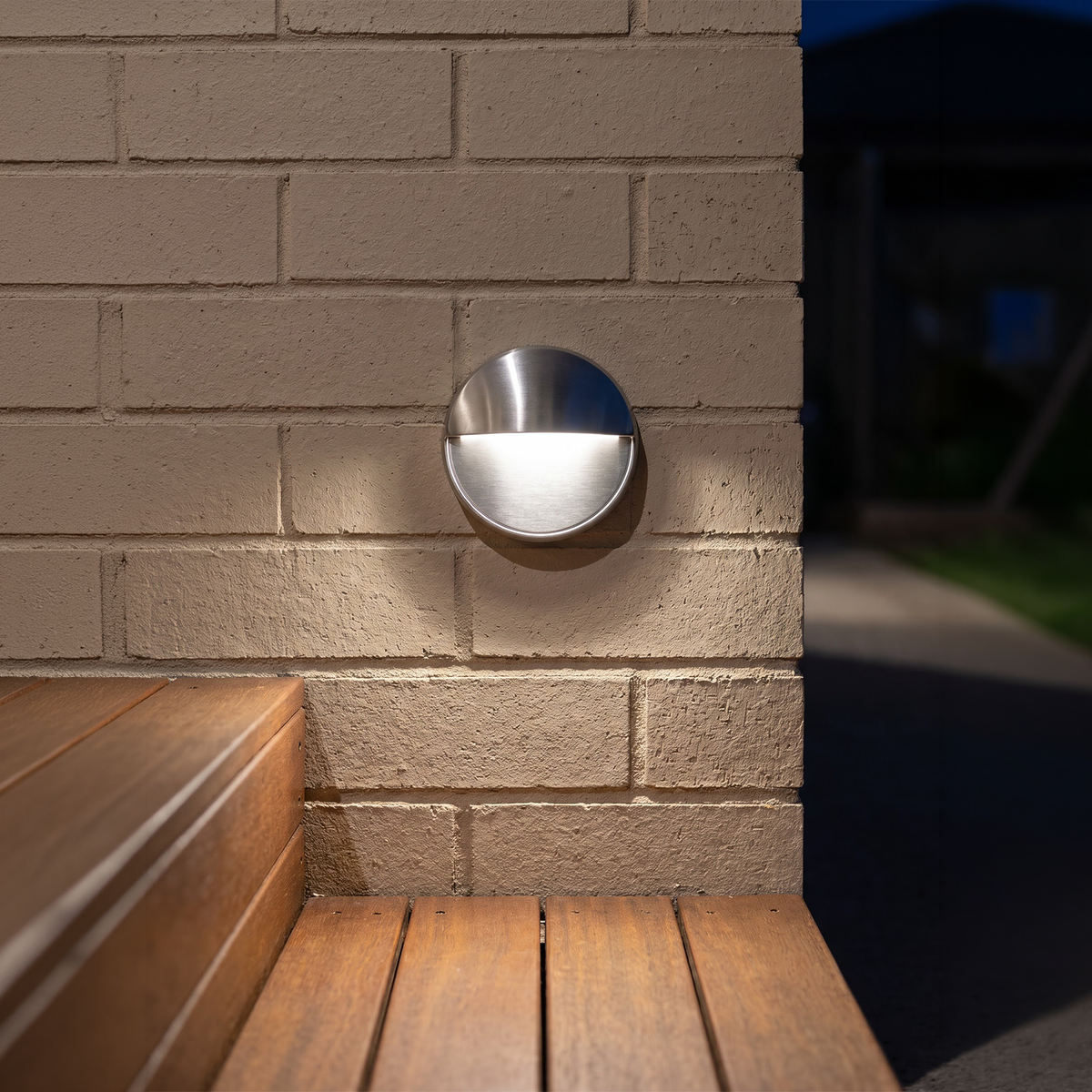 Arlec Stainless Steel Round CCT LED Exterior Step Light