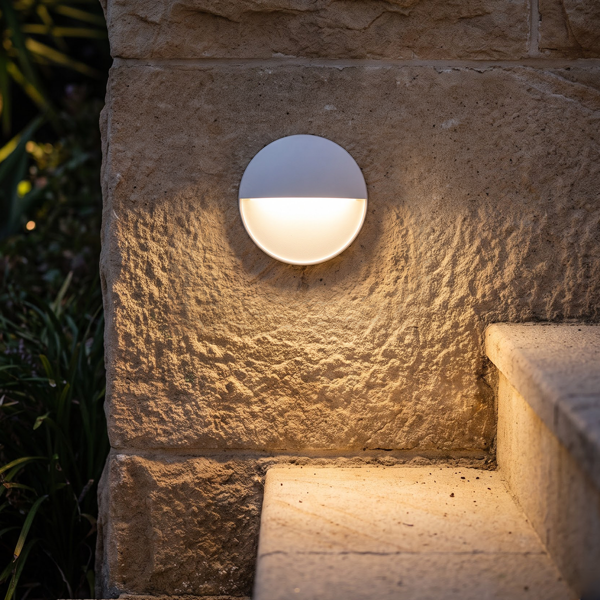 Arlec White Round CCT LED Exterior Step Light