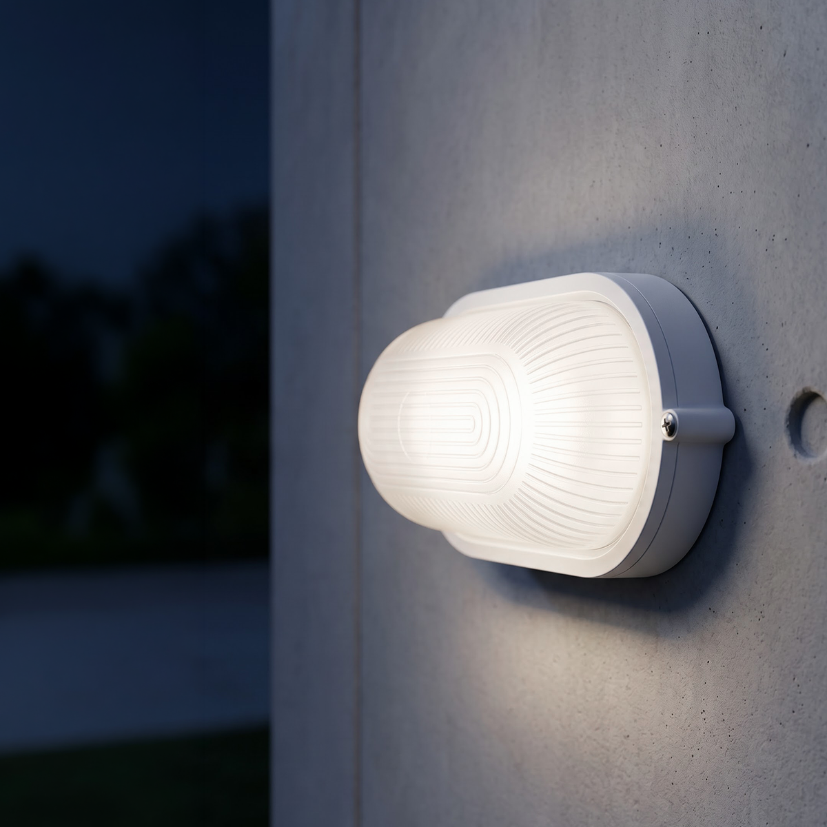 Arlec White Medium Base Frosted Glass Diffuser Oval Bunker