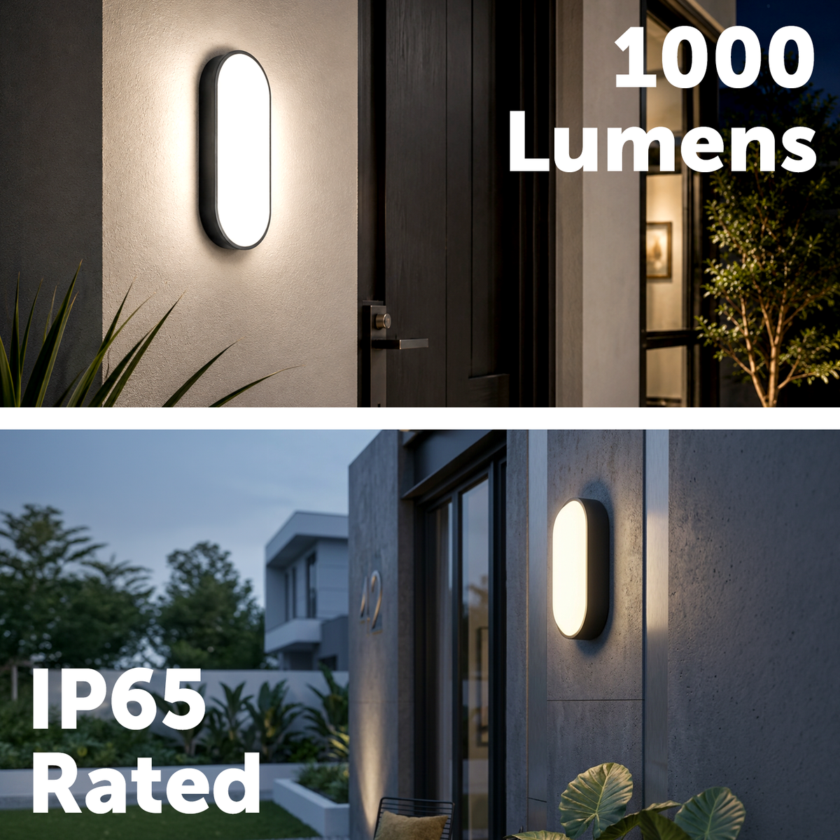 Arlec Black Apex 10W Oval Led Bunker
