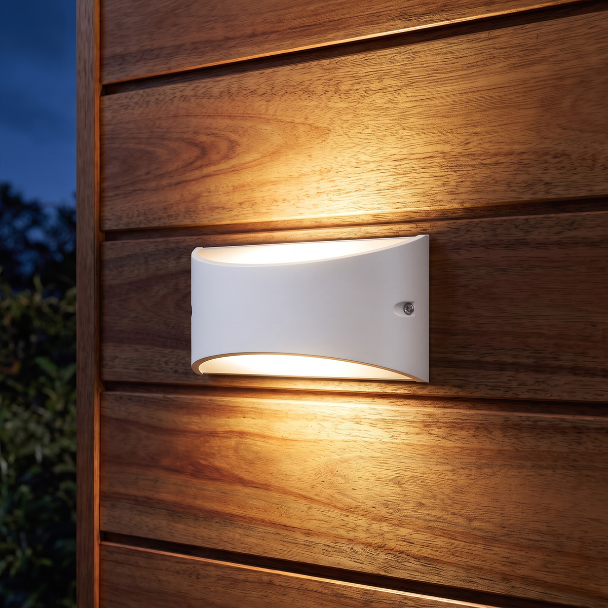 Marina White Large Up/Down Accent Curved Wall Light