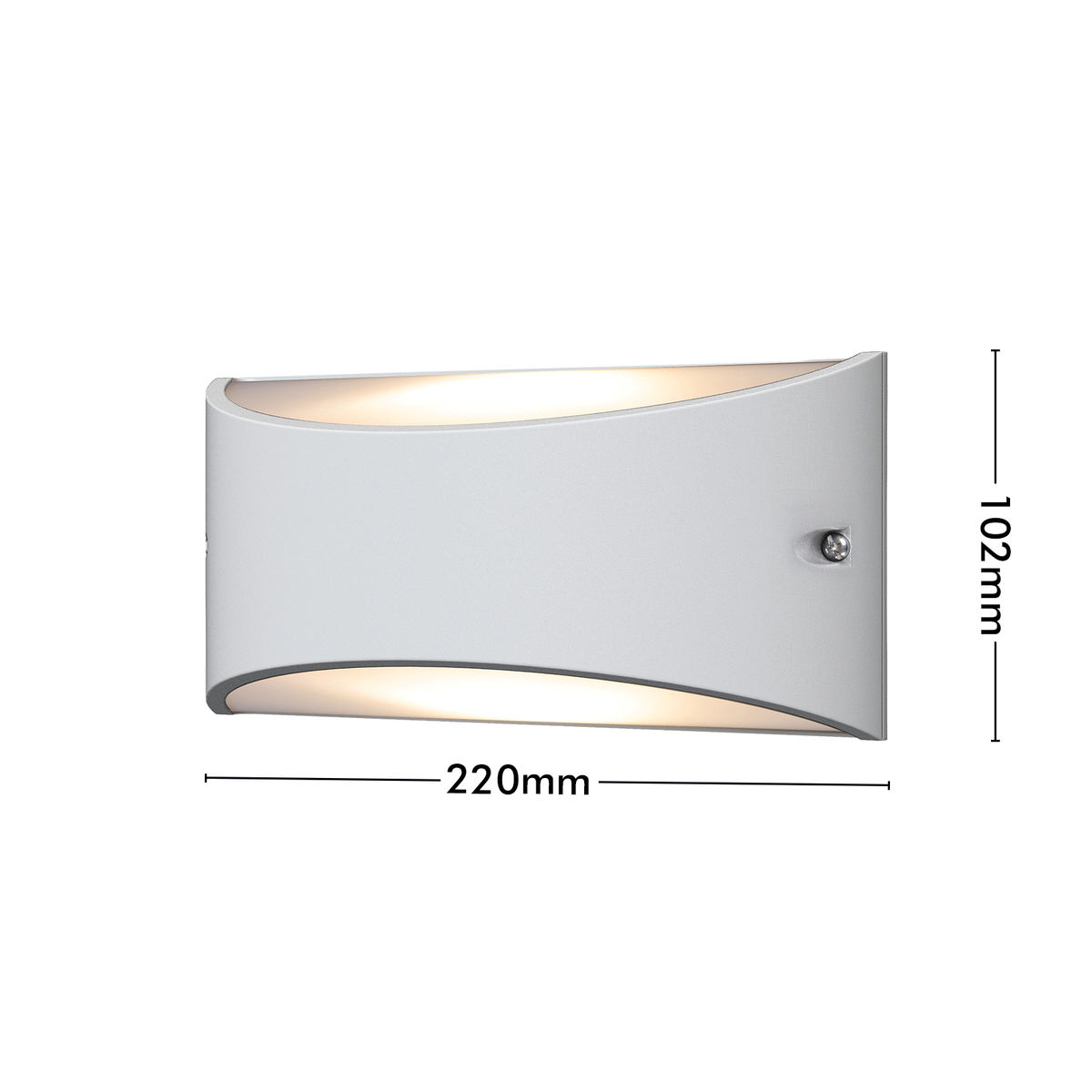 Marina White Large Up/Down Accent Curved Wall Light