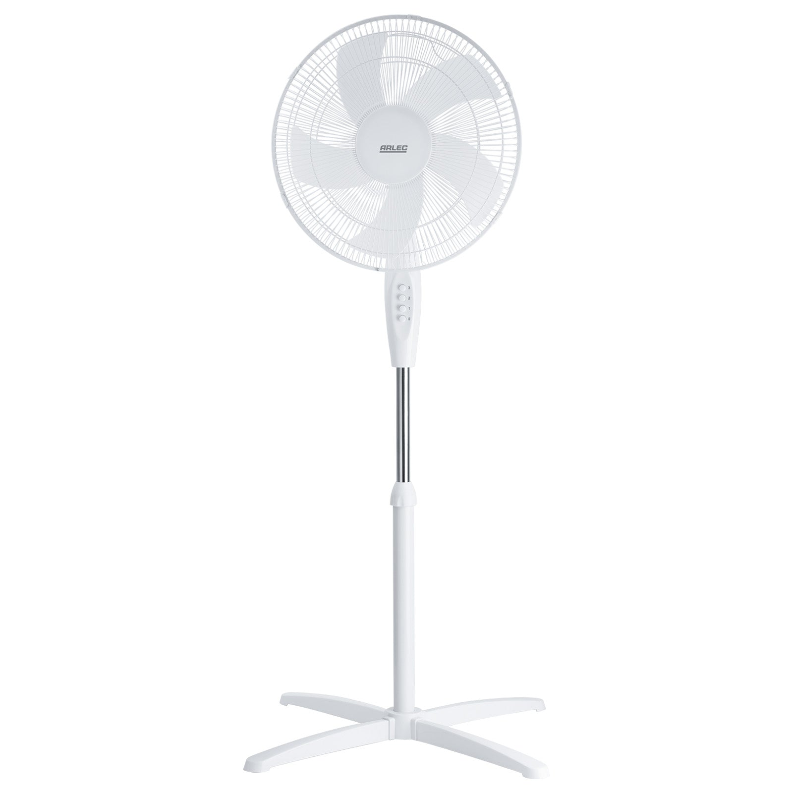Arlec 40cm White 5 Blade Pedestal Fan