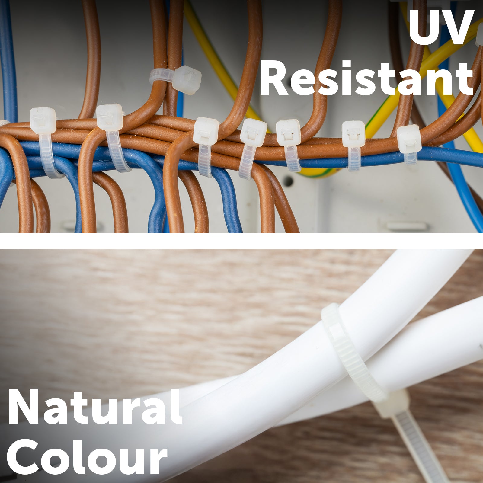 Arlec 150 x 3.5mm Natural Cable Ties 200 Pack for cable organisation