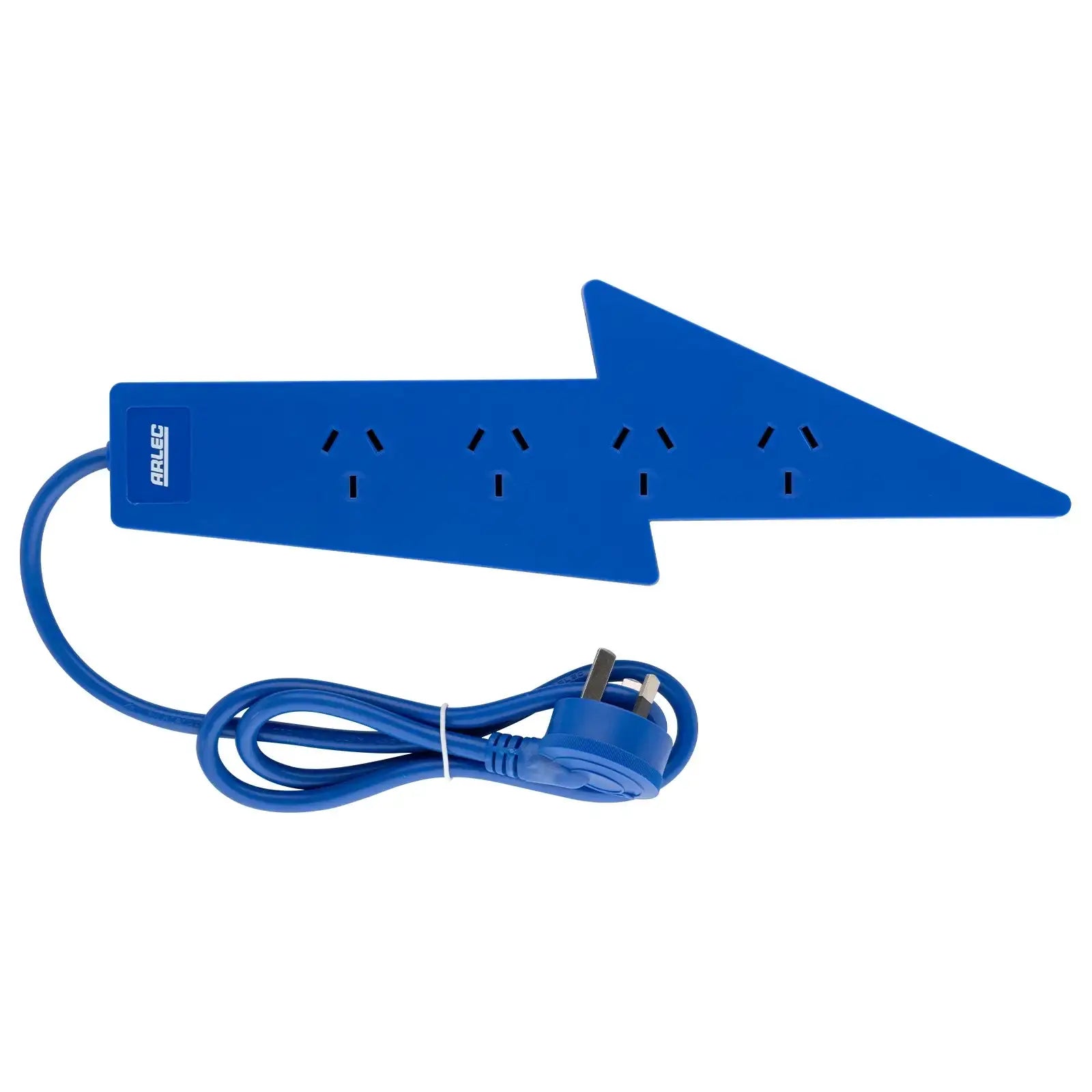 4 outlet blue powerboard – lightning bolt – lightning theme blue color board for home