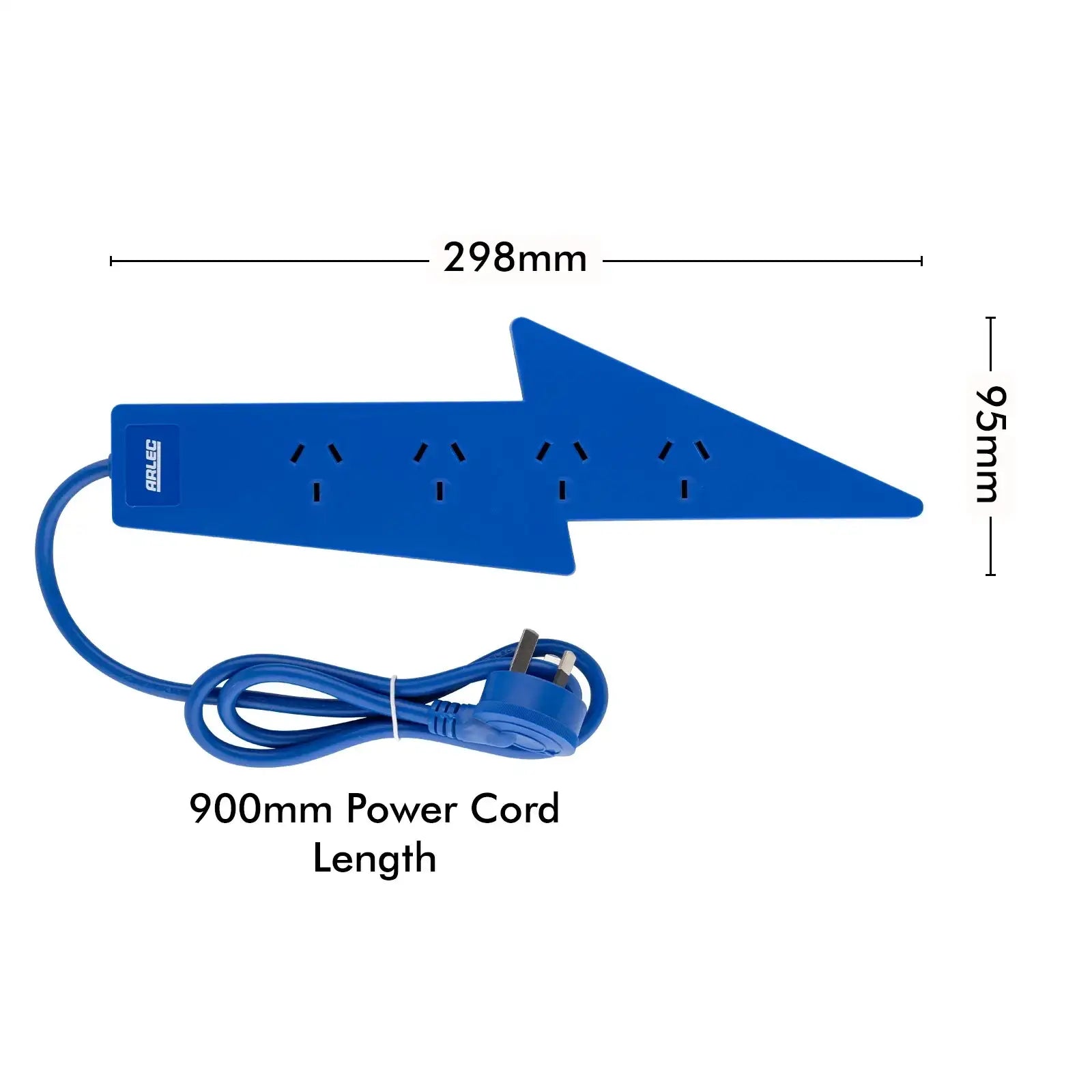 4 outlet blue powerboard – lightning bolt – lightning theme blue color board for home
