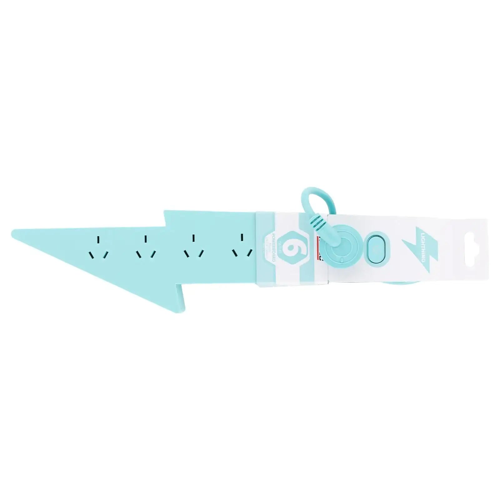 6 outlet teal powerboard – lighting – surge protected teal powerboard for decorative use