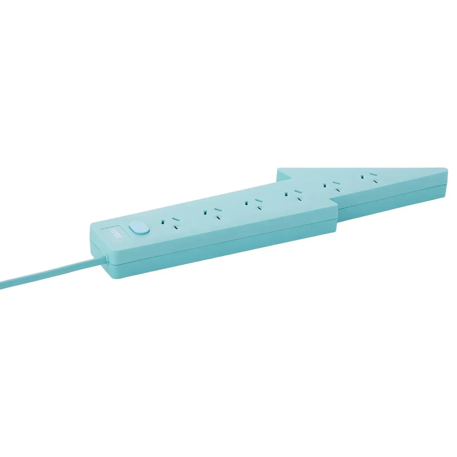 6 outlet teal powerboard – lighting – surge protected teal powerboard for decorative use