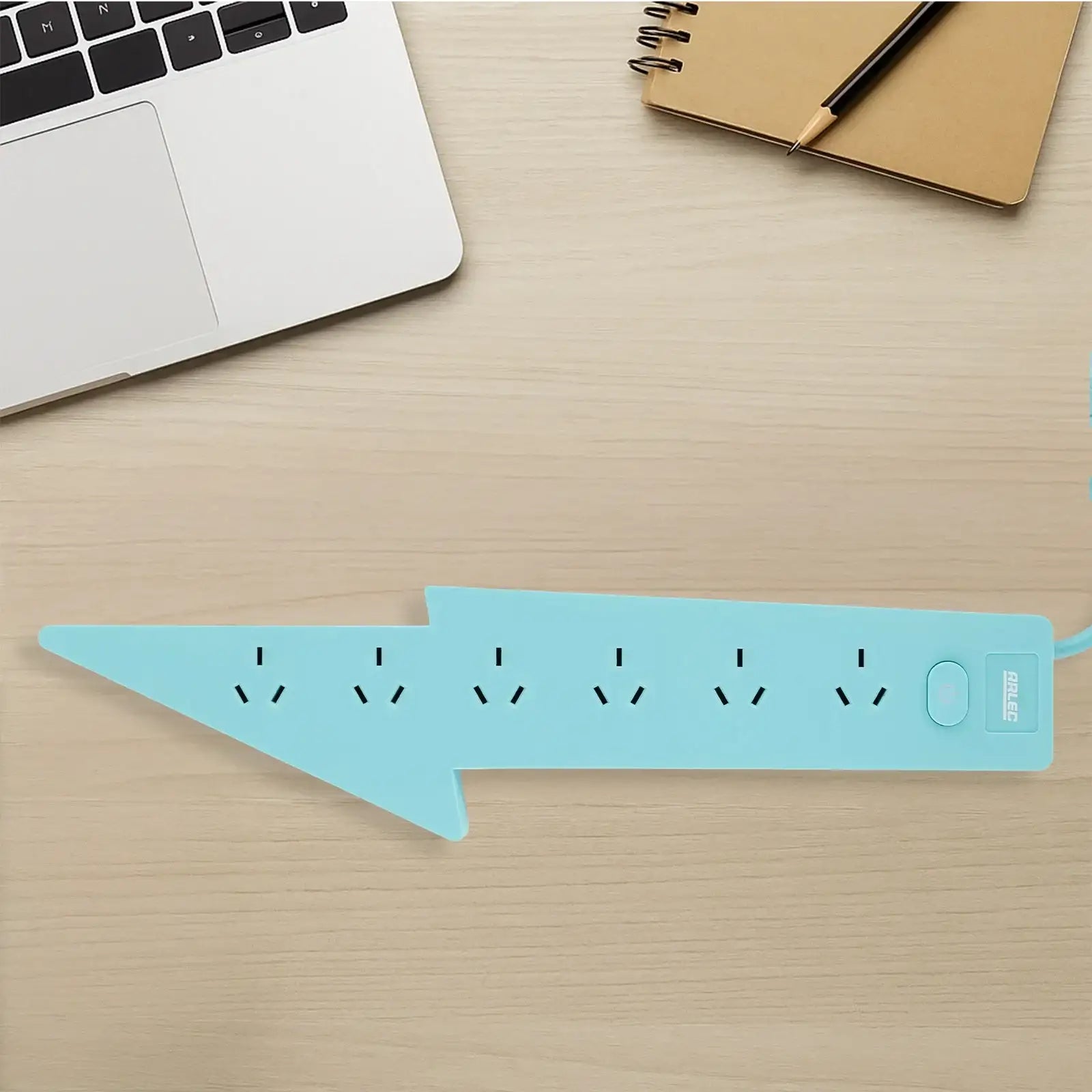 6 outlet teal powerboard – lighting – surge protected teal powerboard for decorative use