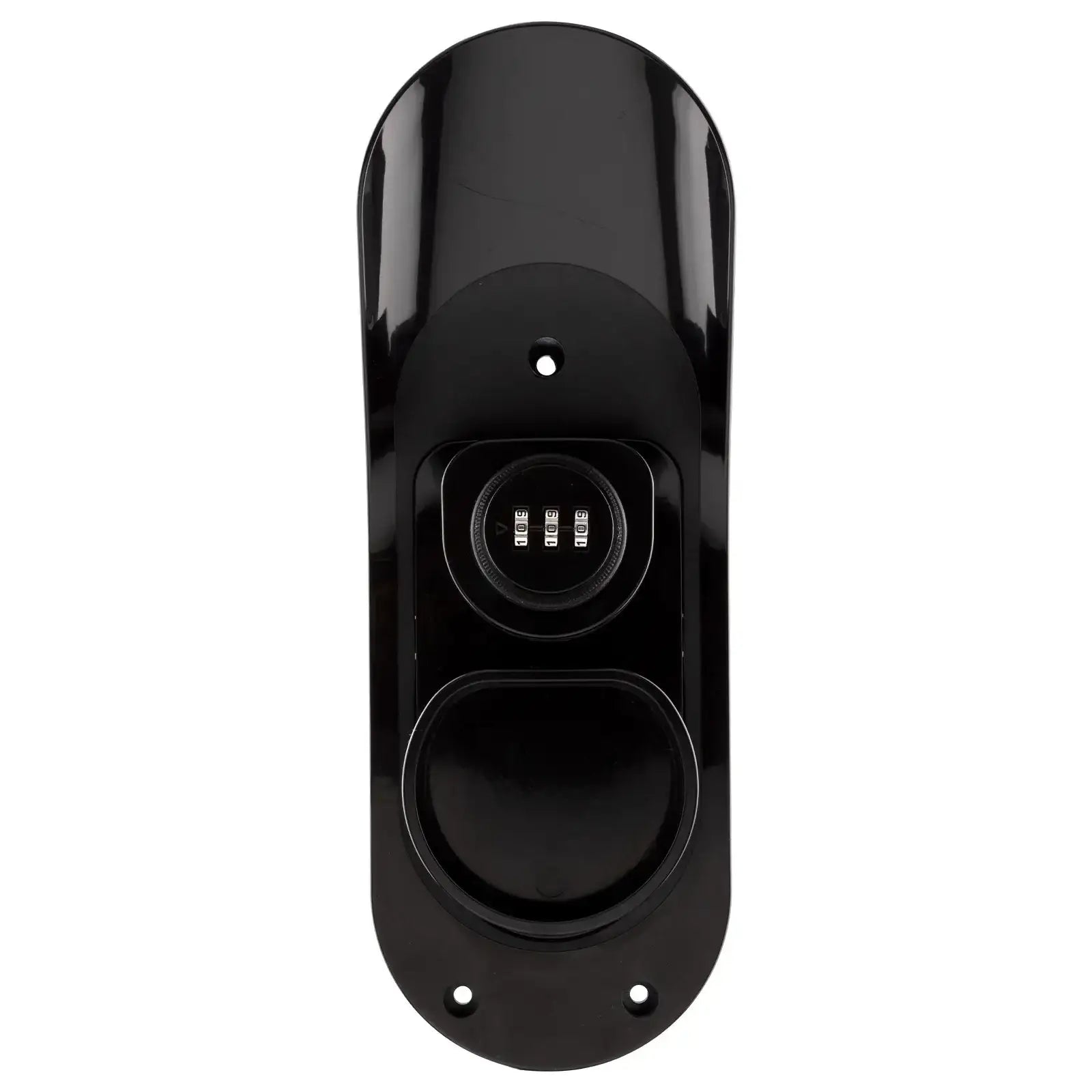 Black Arlec heavy duty lockable EV charger cable holder with combination lock