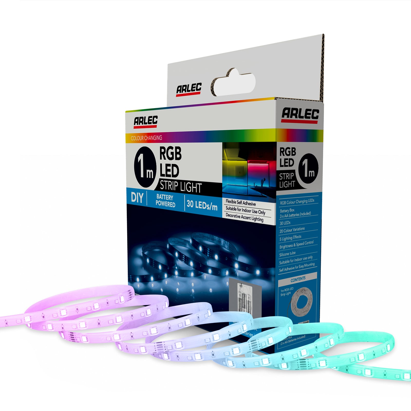 Arlec 1m RGB Battery Strip Light
