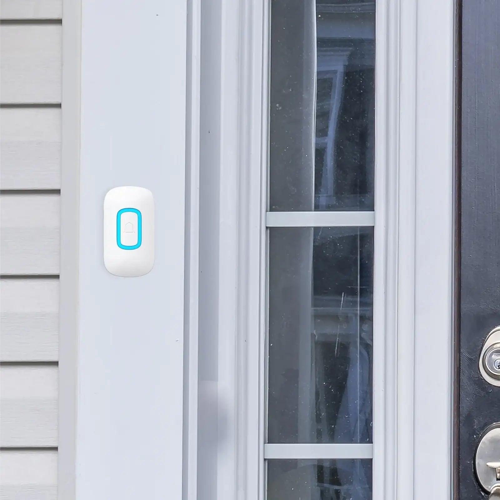 Arlec 200m White Wireless Dual Plug-in RGB Door Chime with Push Button – wireless door chime, smart doorbell chime, plug-in doorbell