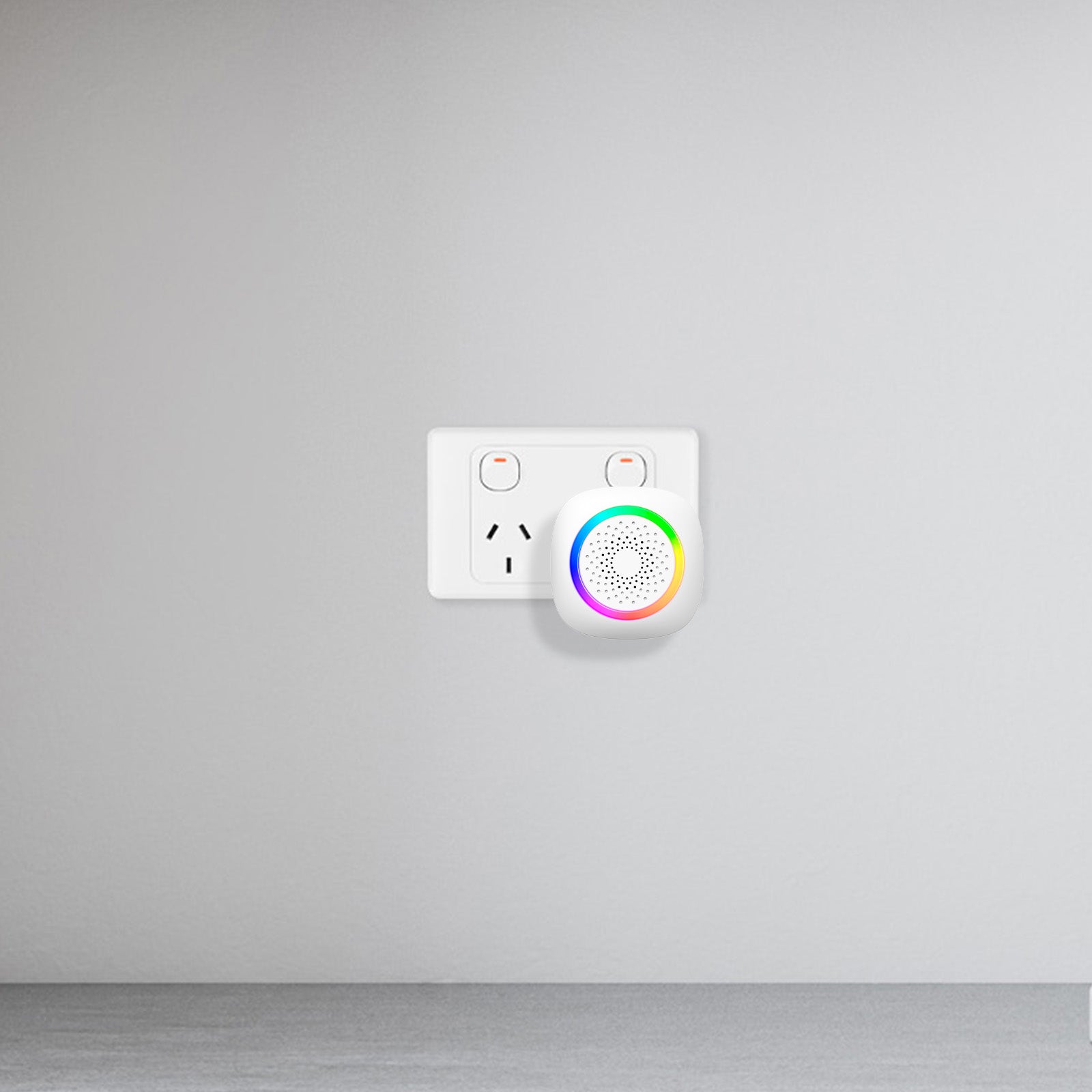 Arlec 200m White Wireless Dual Plug-in RGB Door Chime with Push Button – wireless door chime, smart doorbell chime, plug-in doorbell