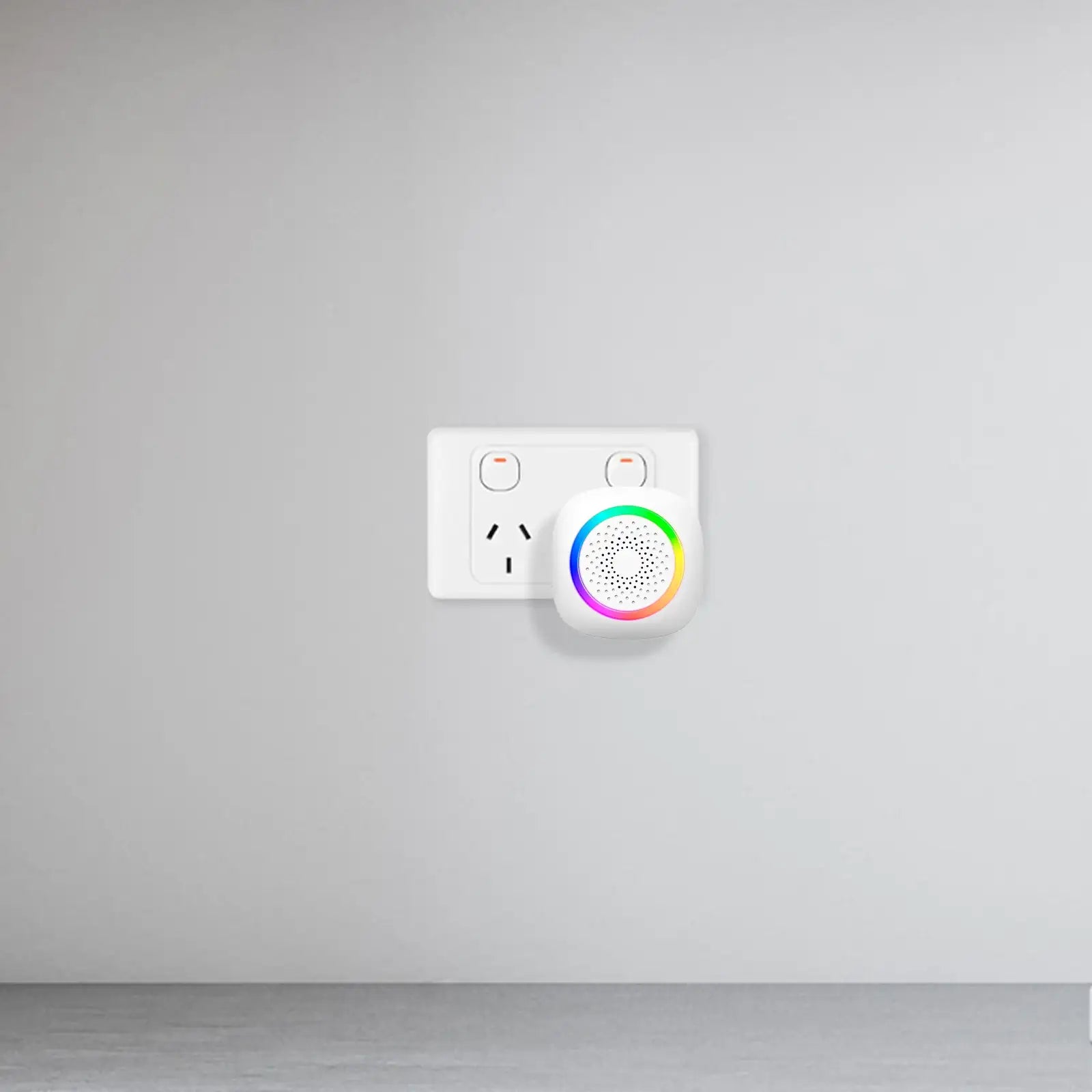 Arlec 200m White Wireless Dual Plug-in RGB Door Chime with Push Button – wireless door chime, smart doorbell chime, plug-in doorbell