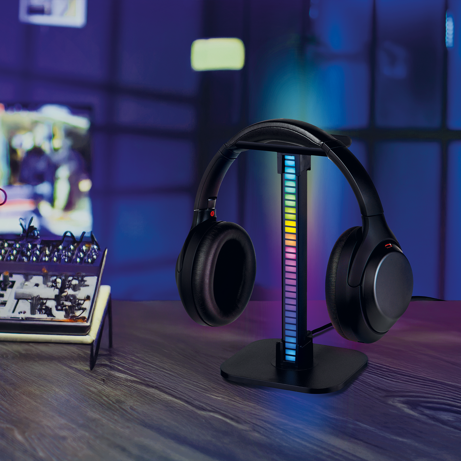 Arlec Black RGB Headphone Stand