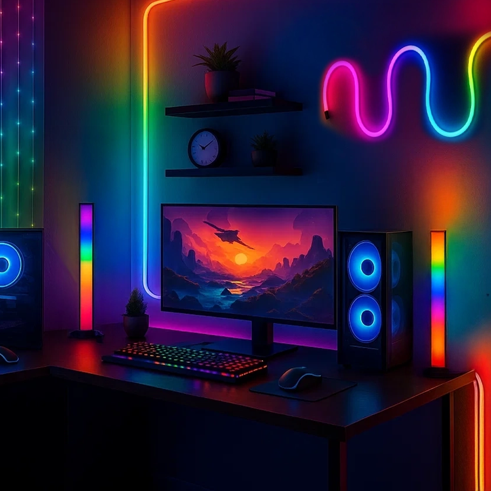 Arlec Grid Connect Smart RGB Desk Lights Twin Pack with Razer Chroma