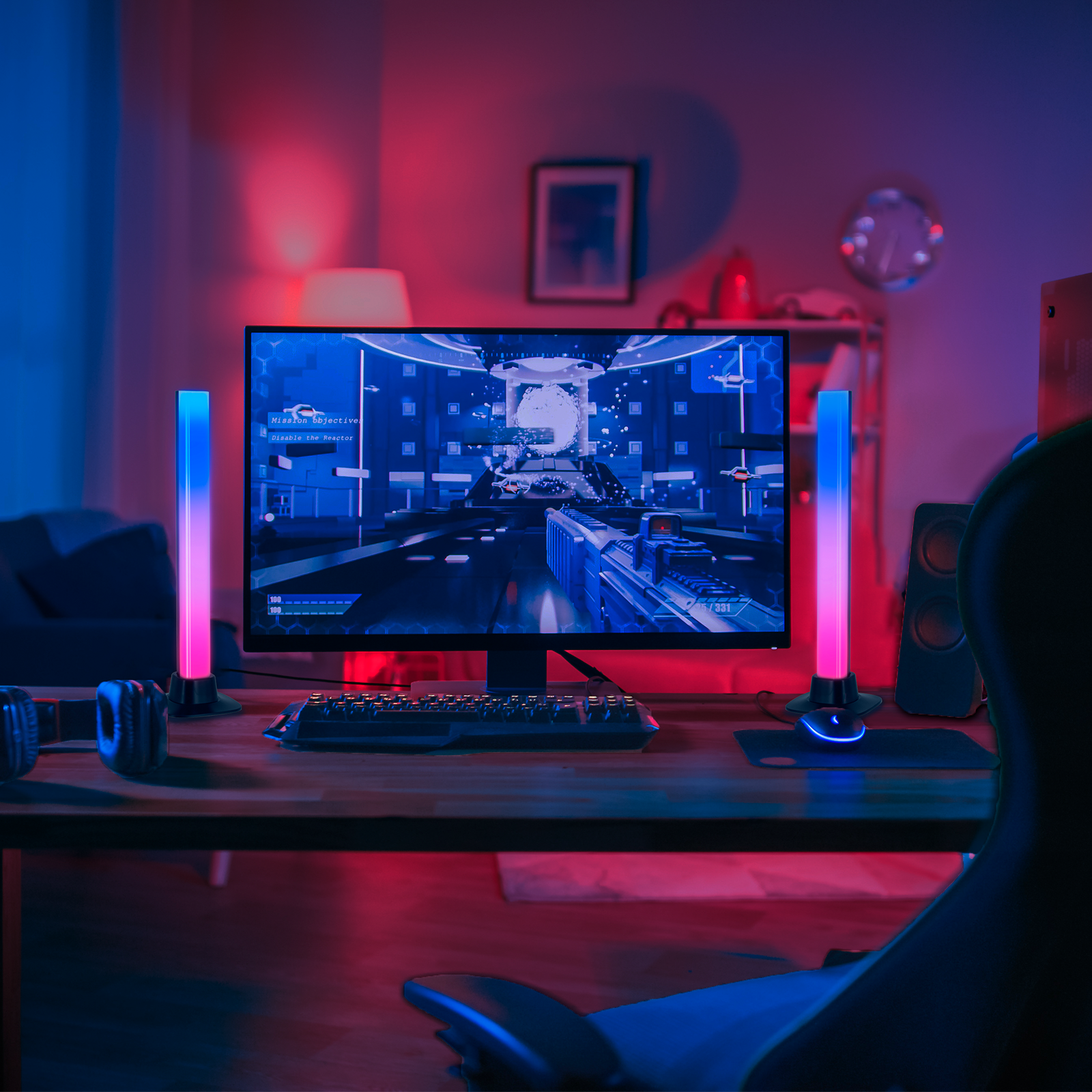 Arlec Grid Connect Smart RGB Desk Lights Twin Pack with Razer Chroma