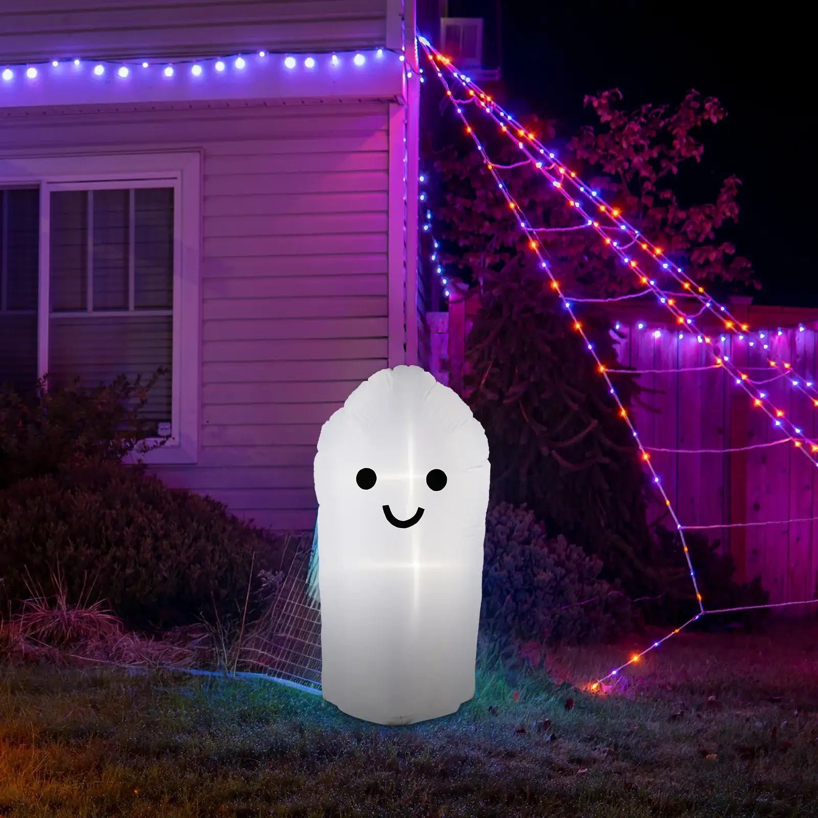 Arlec 1.2m white ghost Halloween inflatable – self-inflating LED decoration for indoor or outdoor use