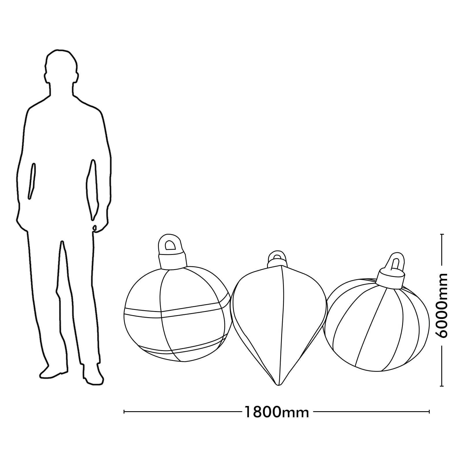Arlec 1.8m Inflatable Colourful Christmas Baubles Low Voltage