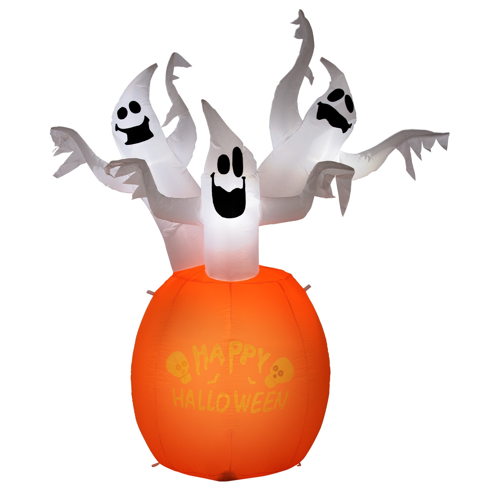 Arlec 1.8m Halloween inflatable with pumpkin and 3 ghosts – durable LED-lit decoration for Halloween