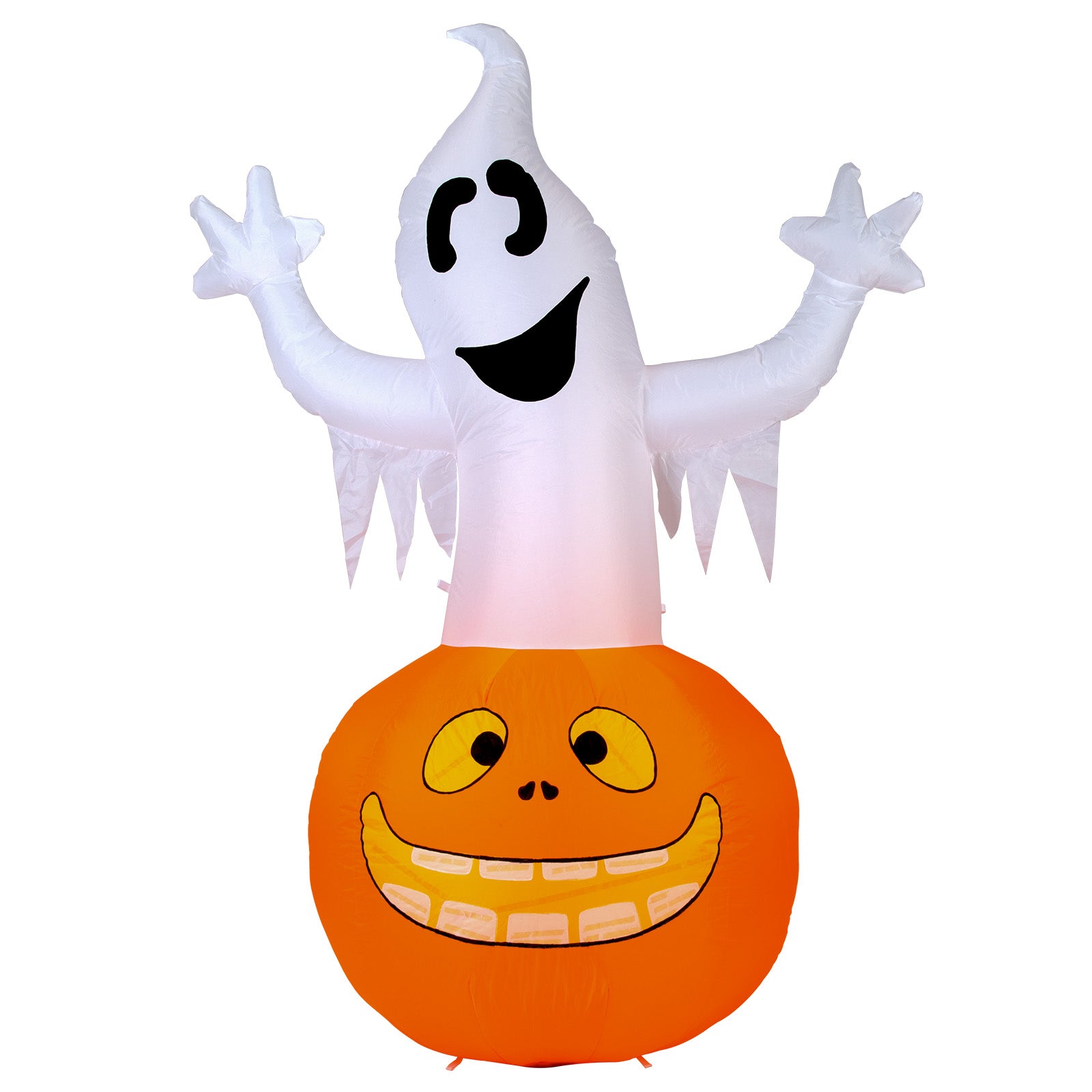 Arlec 1.8m Halloween inflatable with pumpkin and ghost β self-inflating with LED lights for festive decor