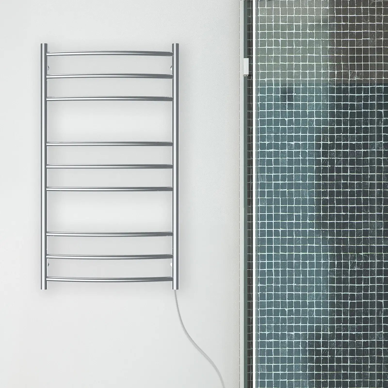 Arlec 100W stainless steel 9 bar heated towel rail for warming and drying towels