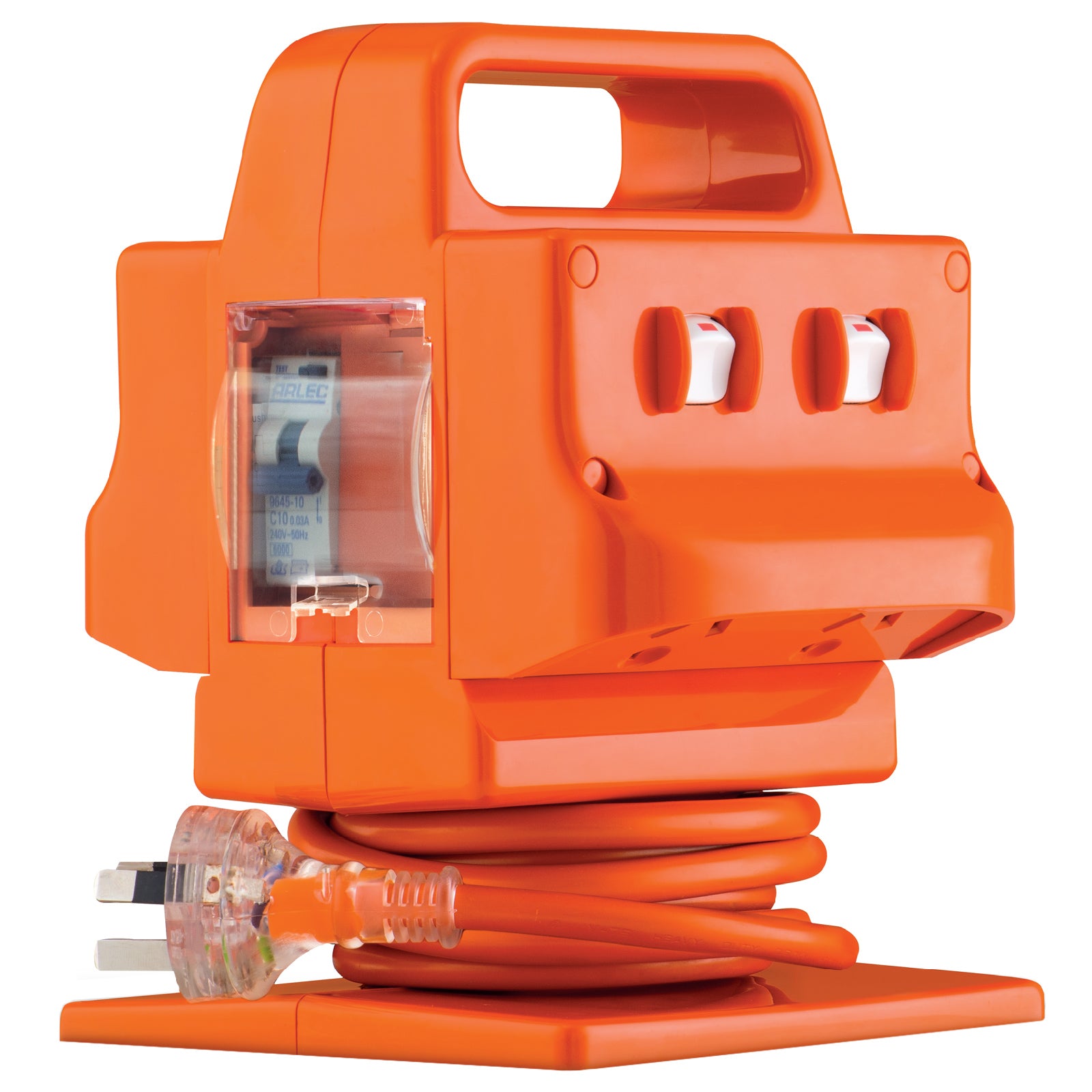 Arlec 10A Heavy Duty Power Block with RCBO Safety Switch for construction use