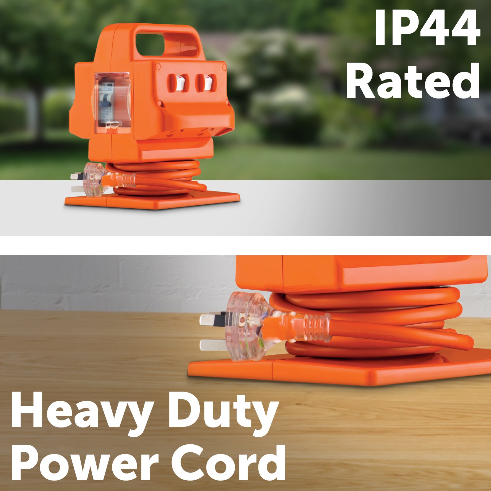 Arlec 10A Heavy Duty Power Block with RCBO Safety Switch for construction use