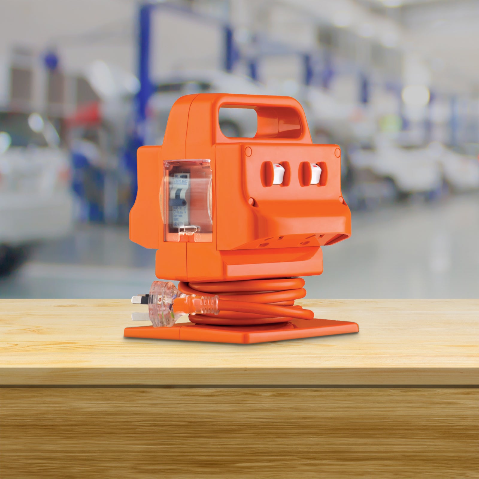 Arlec 10A Heavy Duty Power Block with RCBO Safety Switch for construction use