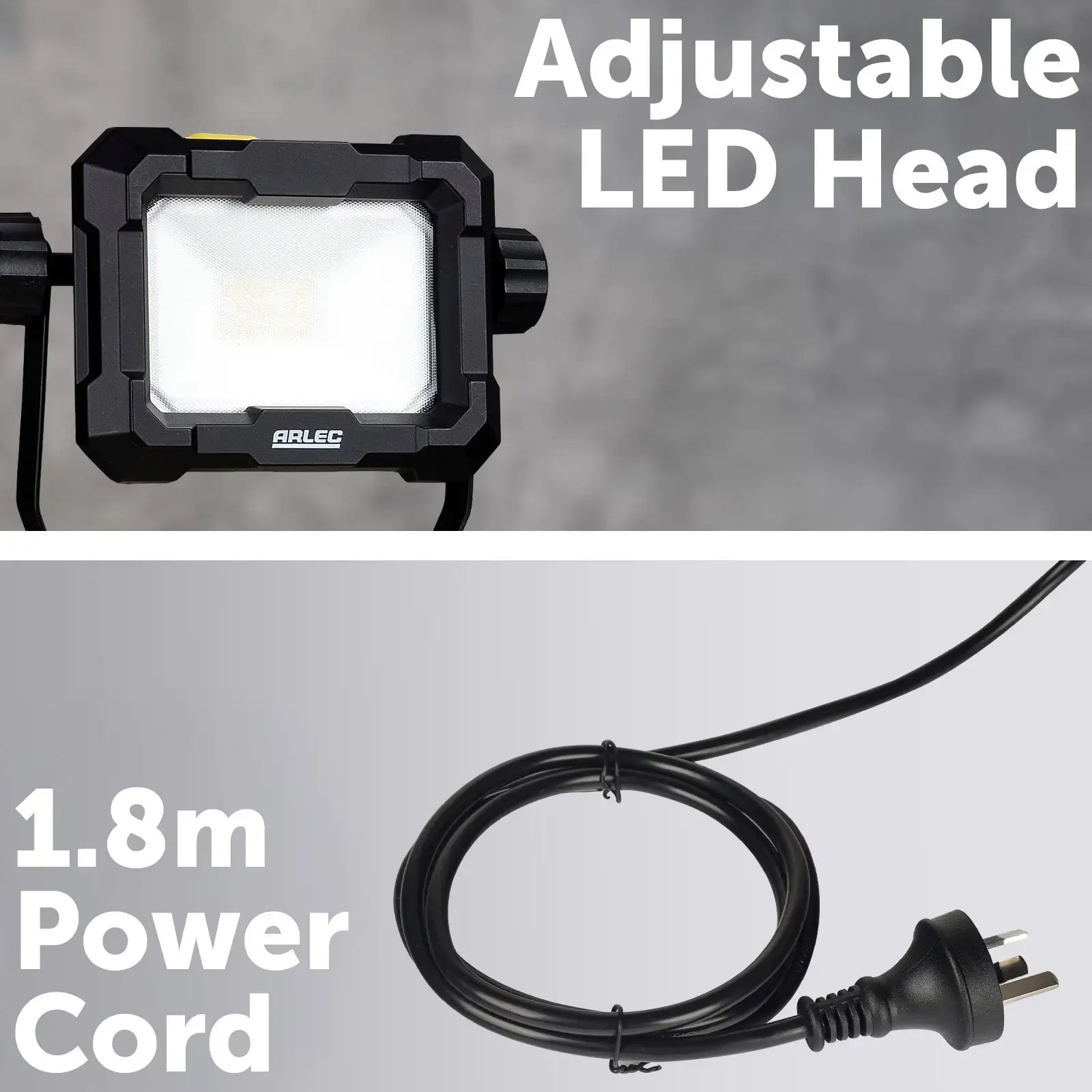 Arlec 10W 800lm LED clamp worklight – adjustable heavy-duty spring clamp