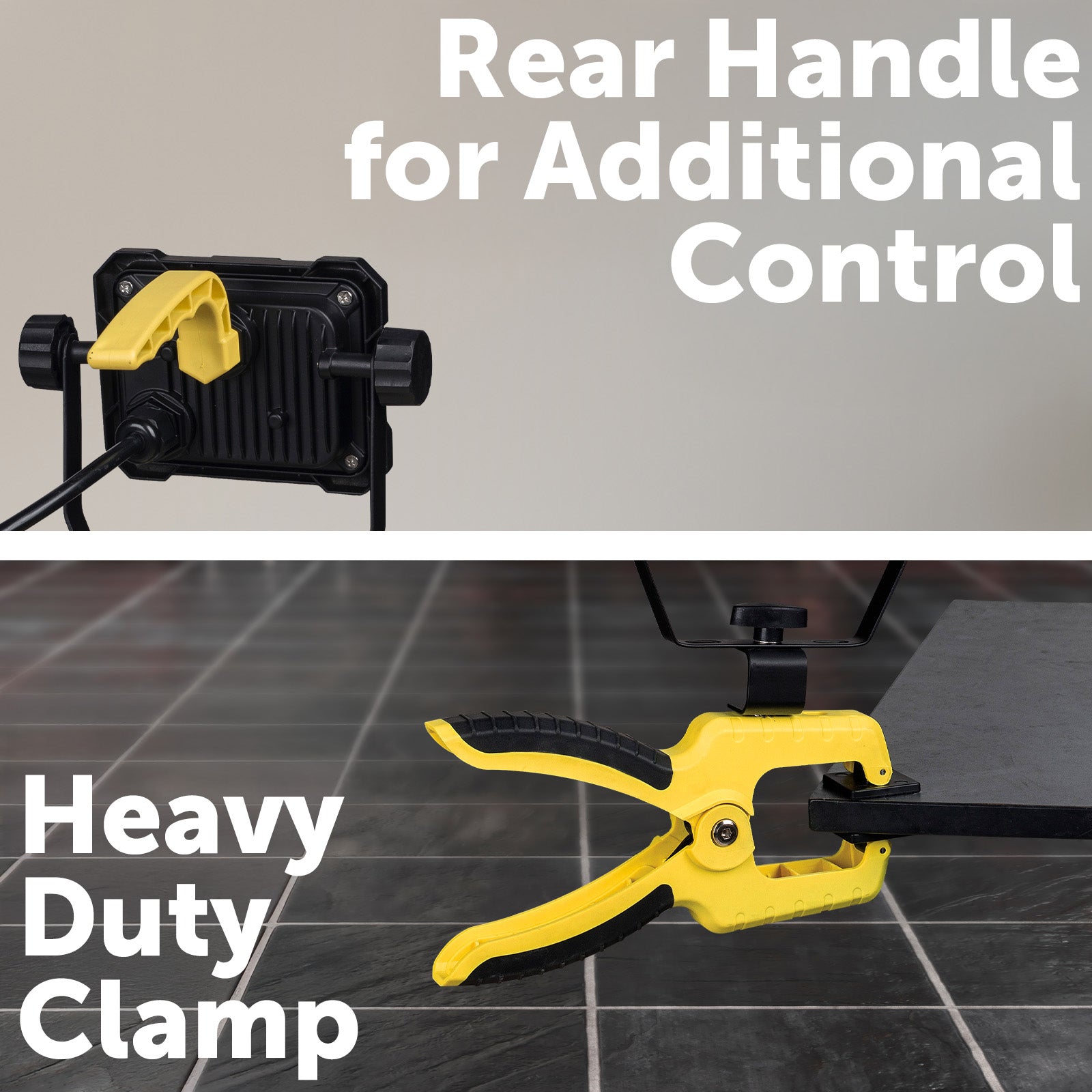 Arlec 10W 800lm LED clamp worklight – adjustable heavy-duty spring clamp