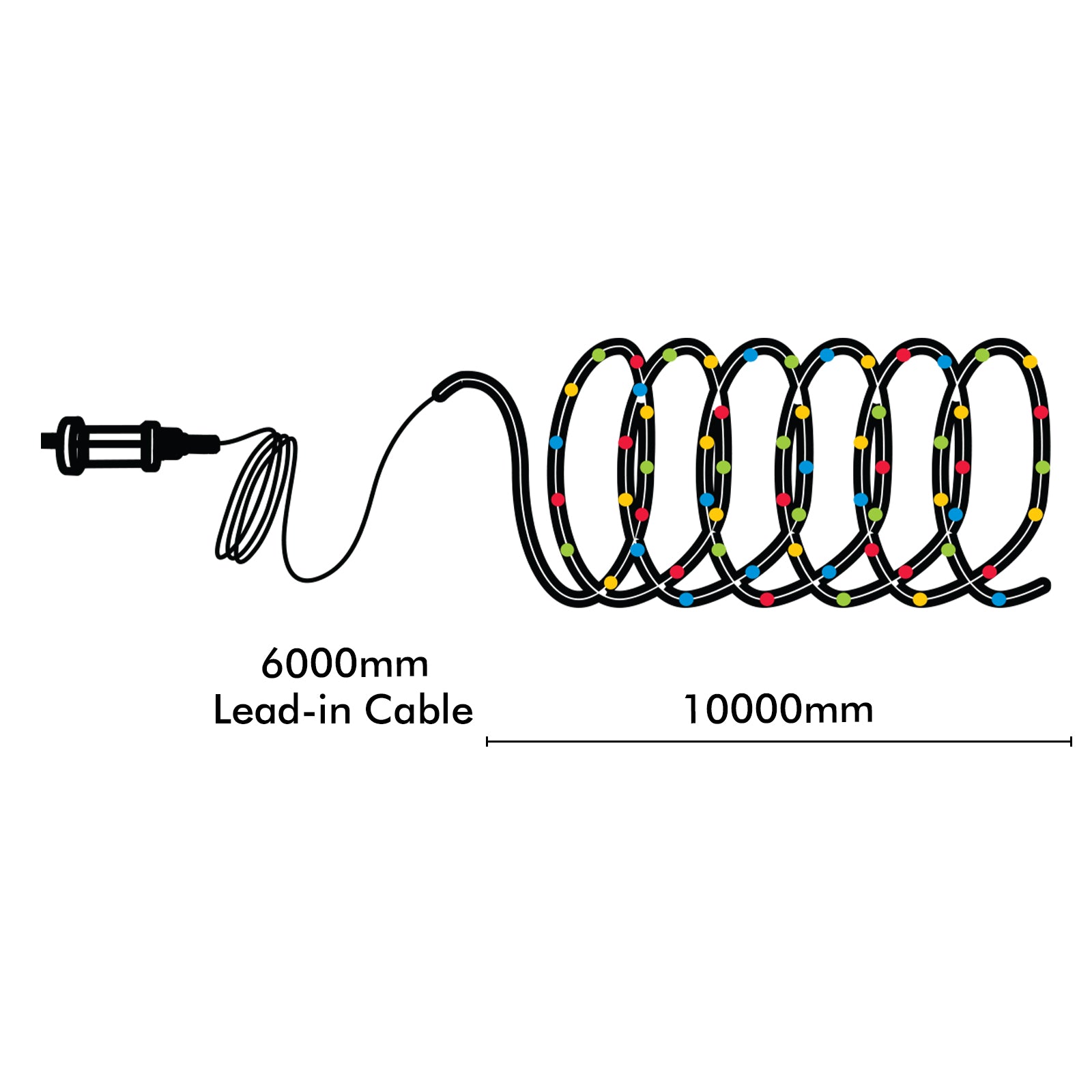 Arlec 10m multicolour LED rope light with 8 light functions and connectable design