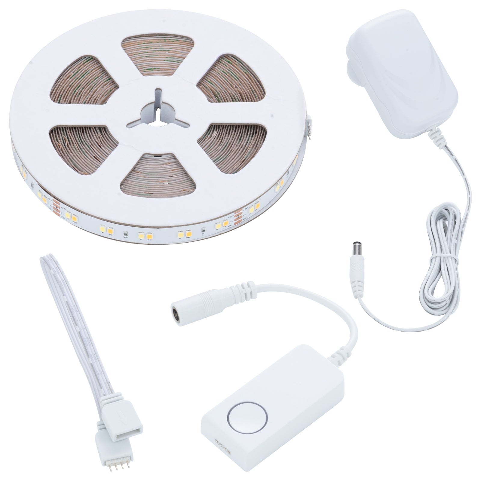 10m smart CCT LED strip light with adjustable color temperature, app and remote control, and DIY cut-to-length design
