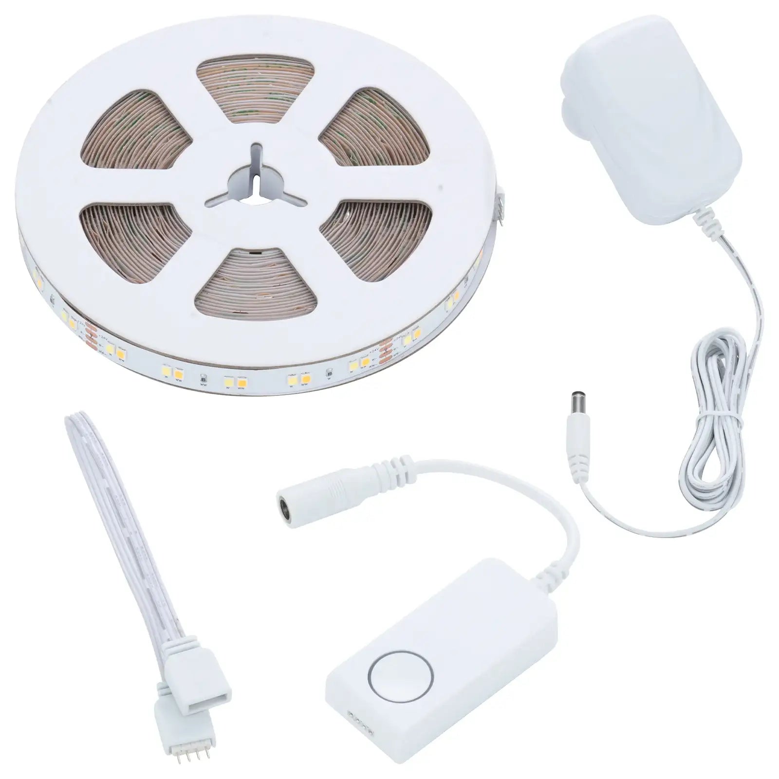 10m smart CCT LED strip light with adjustable color temperature, app and remote control, and DIY cut-to-length design