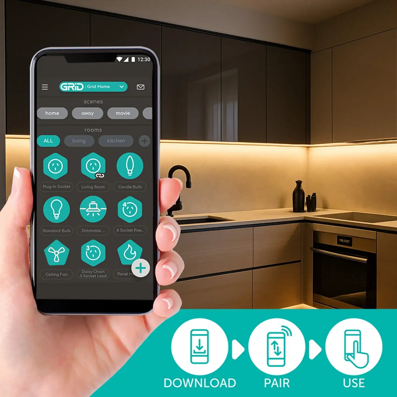 10m smart CCT LED strip light with adjustable color temperature, app and remote control, and DIY cut-to-length design