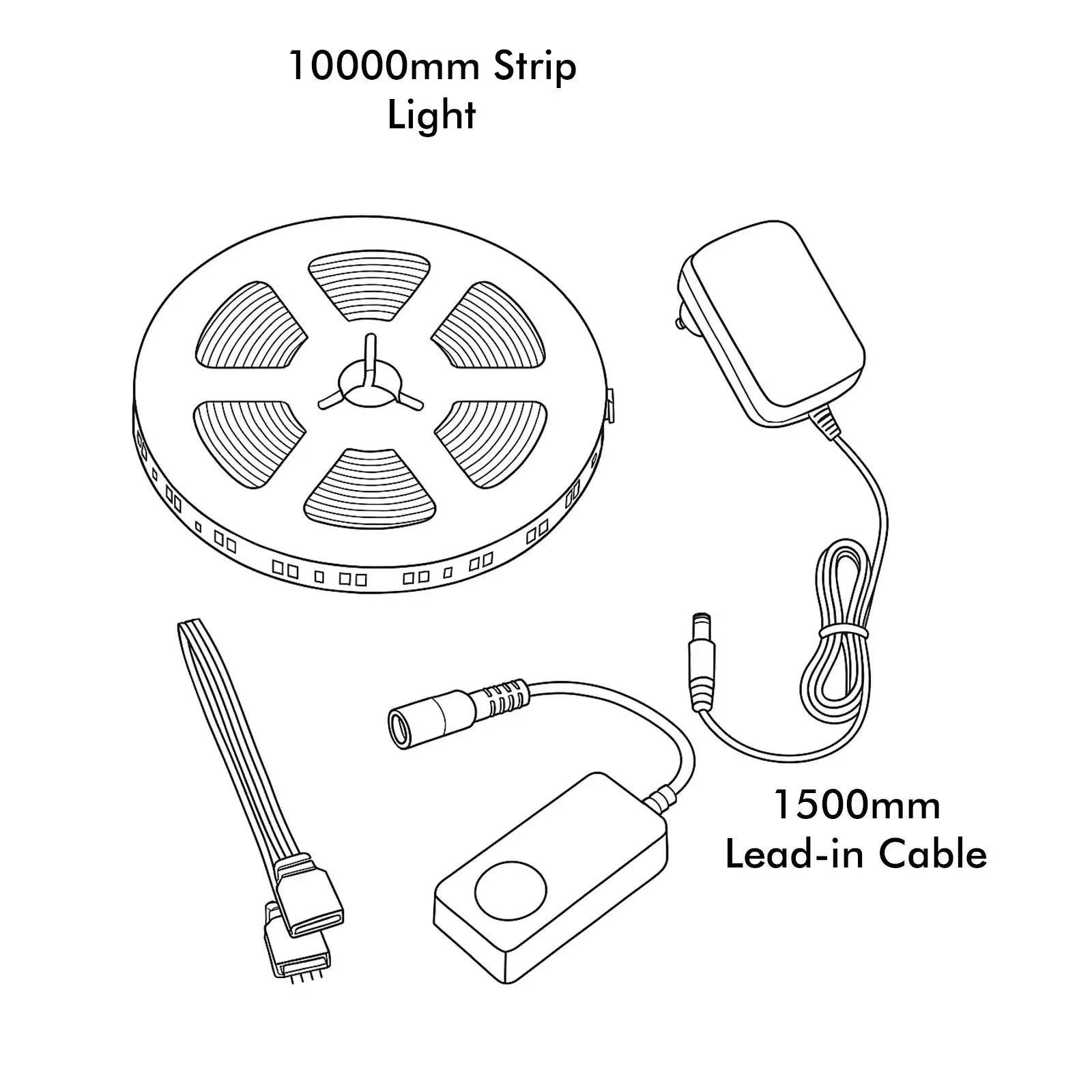10m smart CCT LED strip light with adjustable color temperature, app and remote control, and DIY cut-to-length design