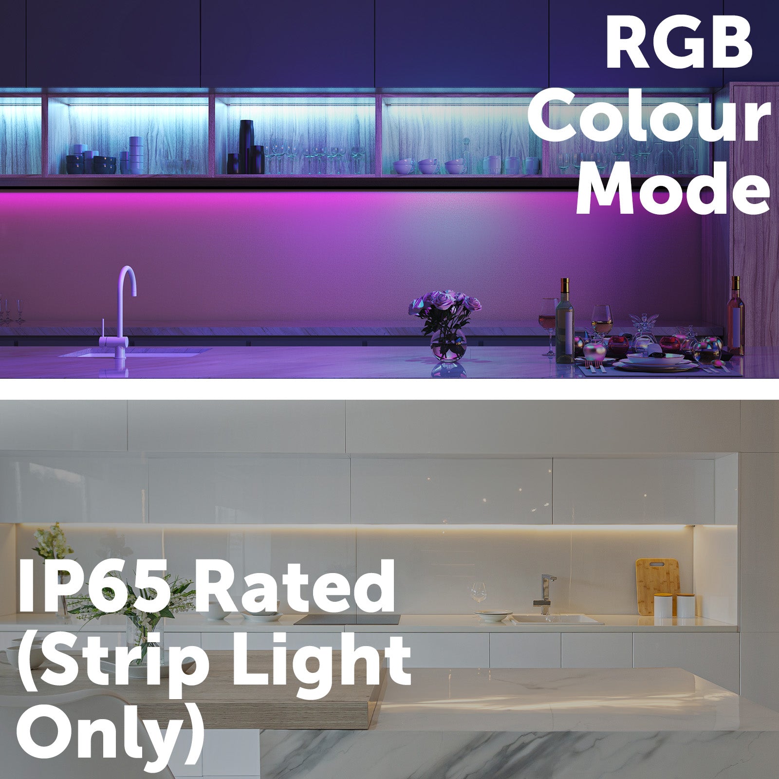 10m smart RGB LED strip light with sound sync, Wi-Fi control, music modes, and customizable segments