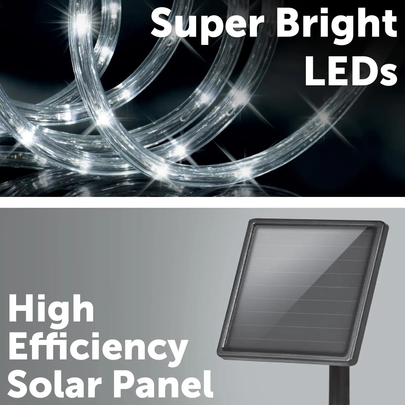 Arlec 10m multicolour or warm white solar rope light – festive outdoor LED lighting with auto switch