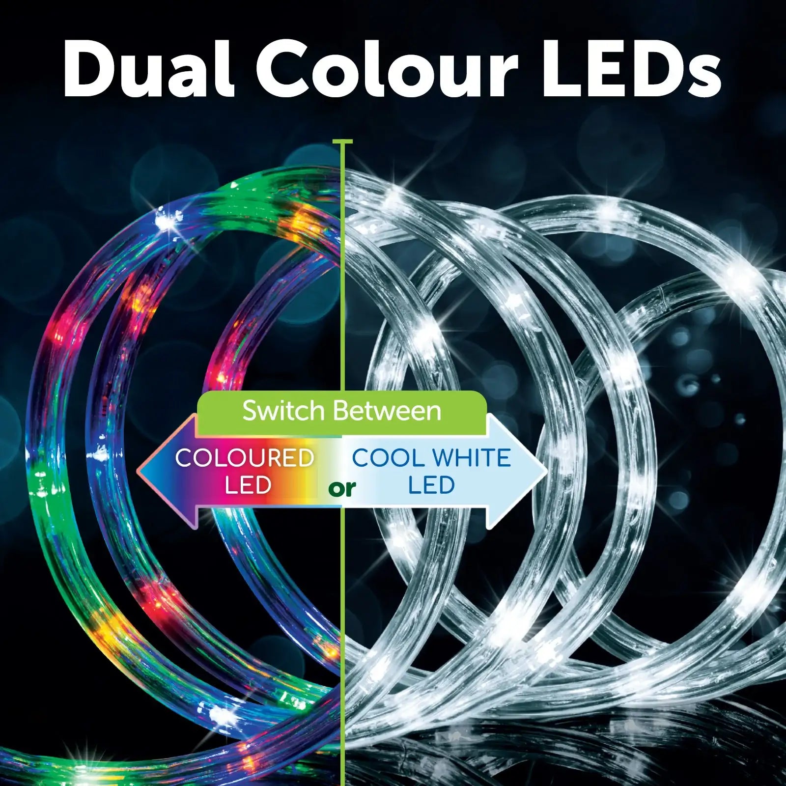 Arlec 10m multicolour or warm white solar rope light – festive outdoor LED lighting with auto switch