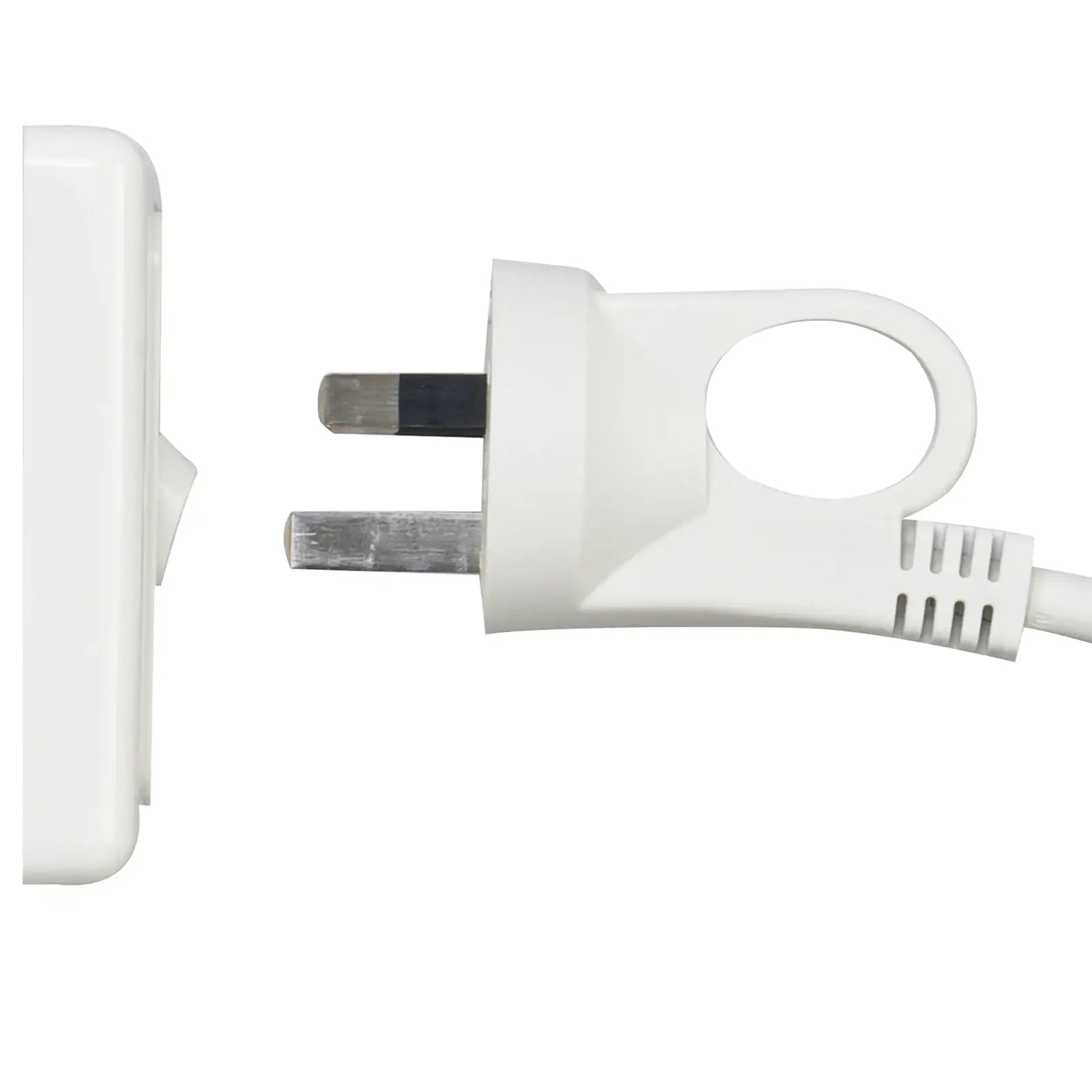 10m white extension cord with ring pull plug – Arlec household use