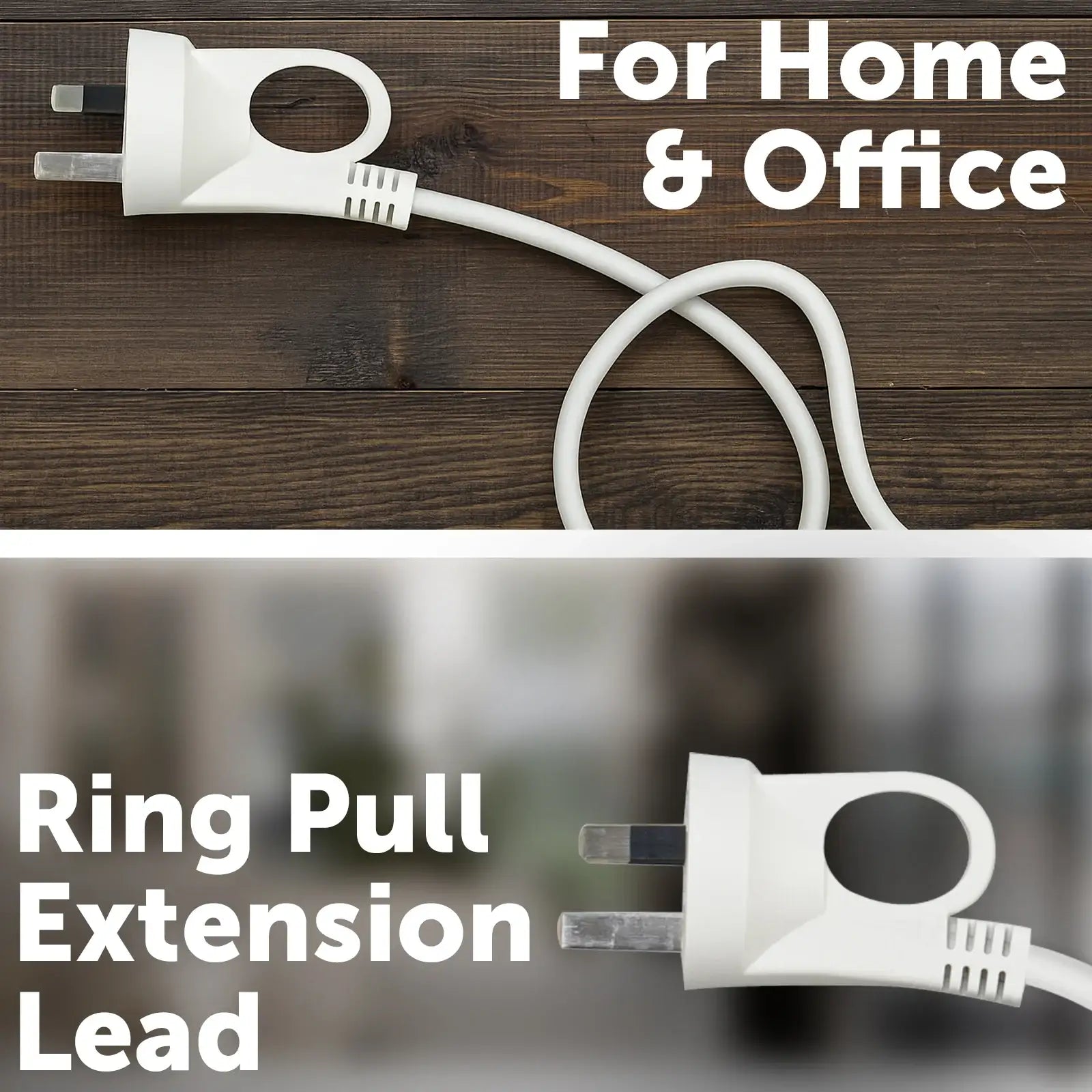 10m white extension cord with ring pull plug – Arlec household use