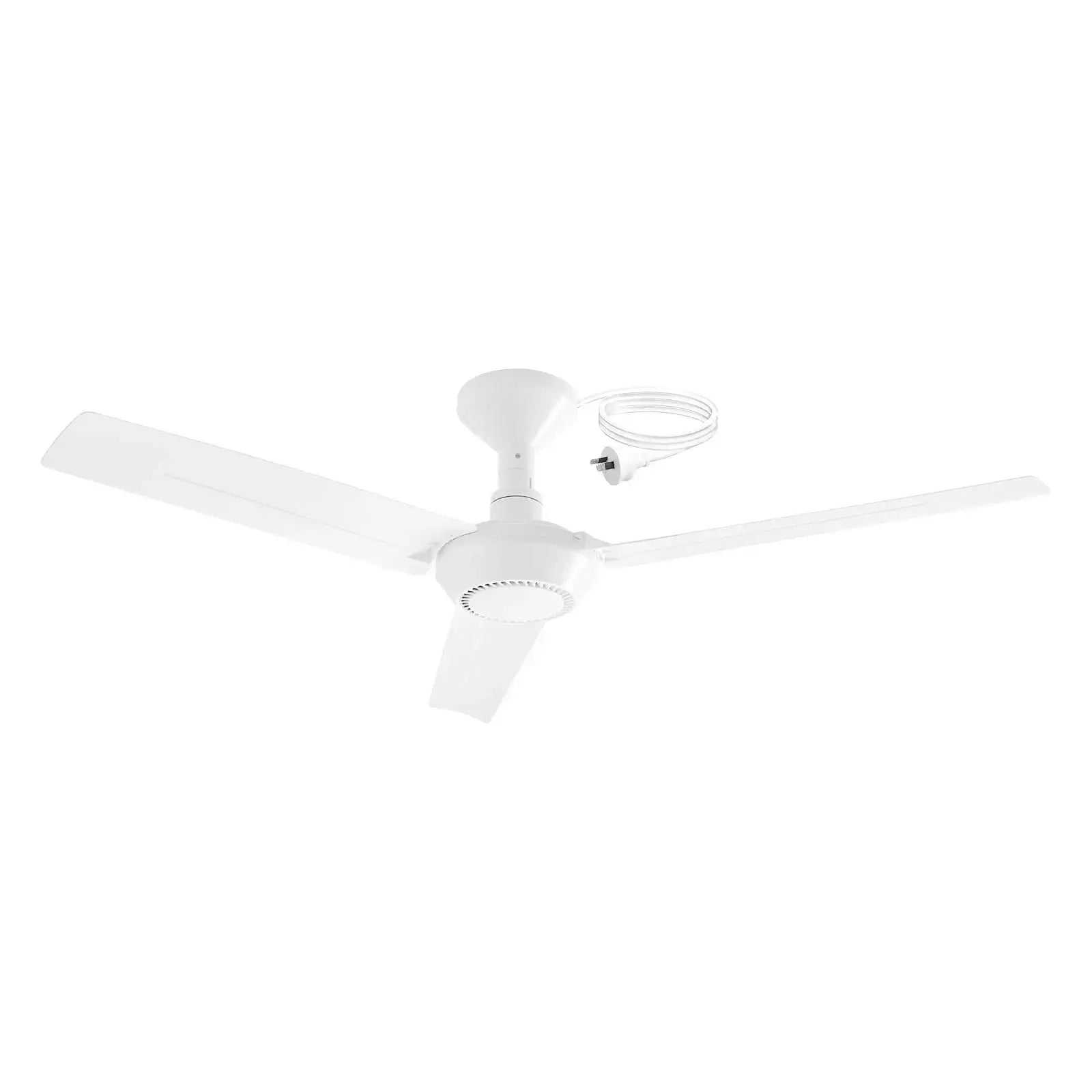 arlec 1200mm 3 blade ceiling fan – diy ceiling fan with plug; energy-efficient plastic blade fan; easy to mount workshop fan