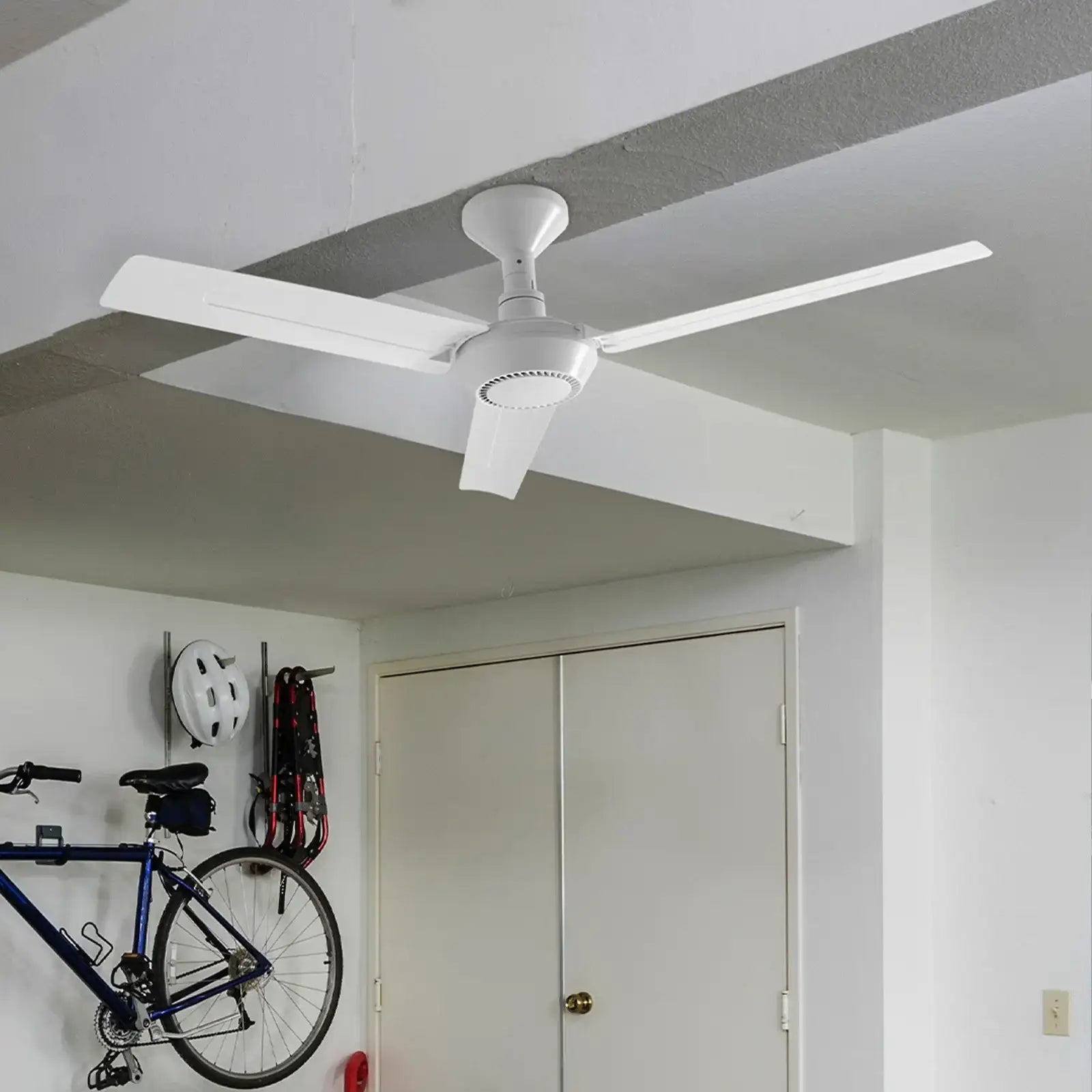 arlec 1200mm 3 blade ceiling fan – diy ceiling fan with plug; energy-efficient plastic blade fan; easy to mount workshop fan