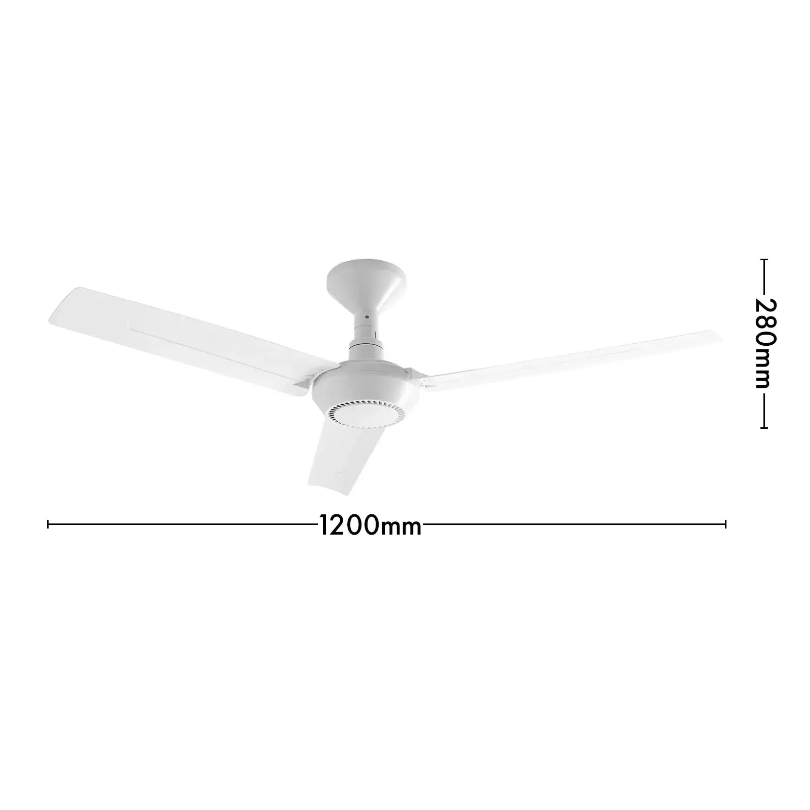arlec 1200mm 3 blade ceiling fan – diy ceiling fan with plug; energy-efficient plastic blade fan; easy to mount workshop fan