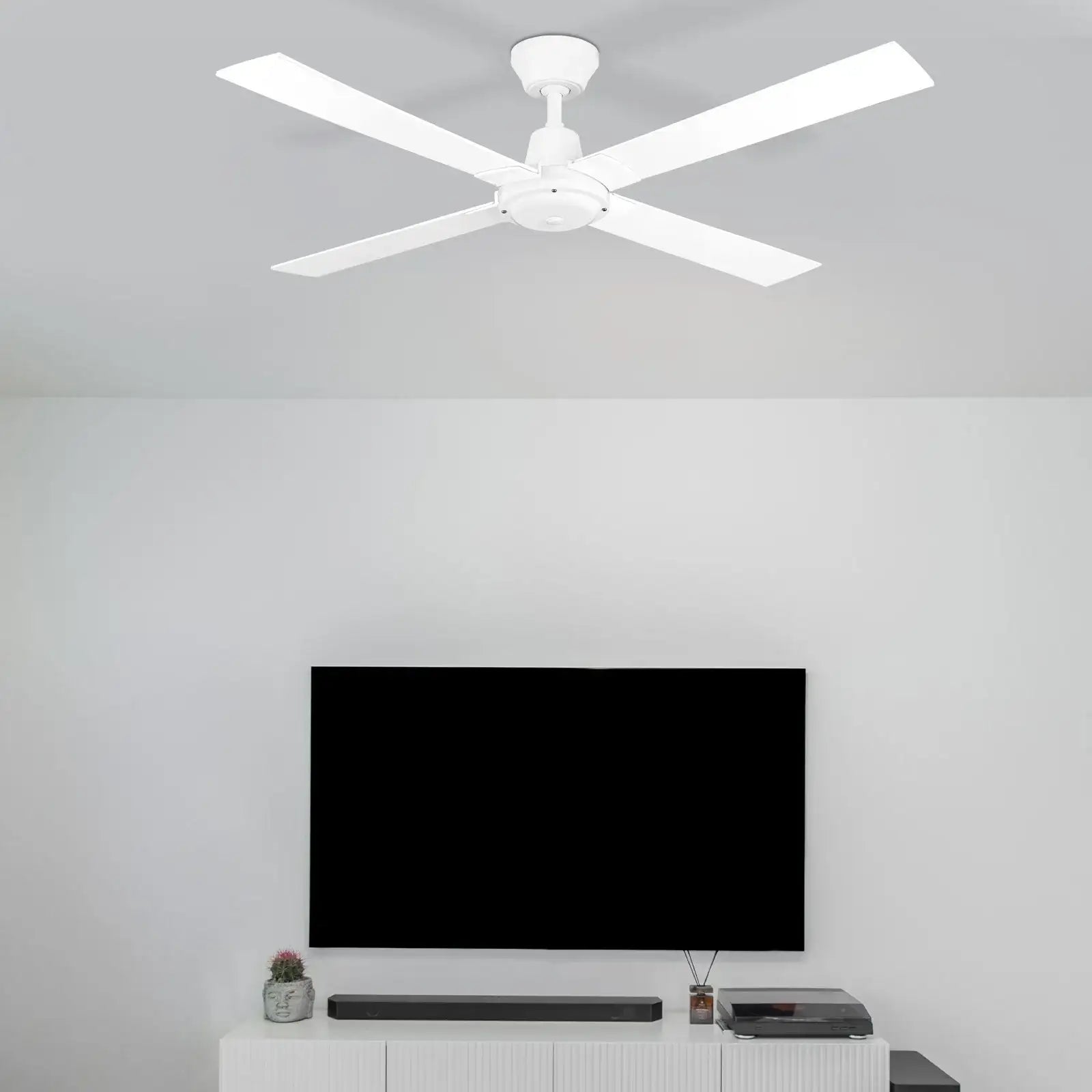 arlec 120cm white ceiling fan – classic 4 blade ceiling fan; energy-efficient cooling fan; light adaptable home fan